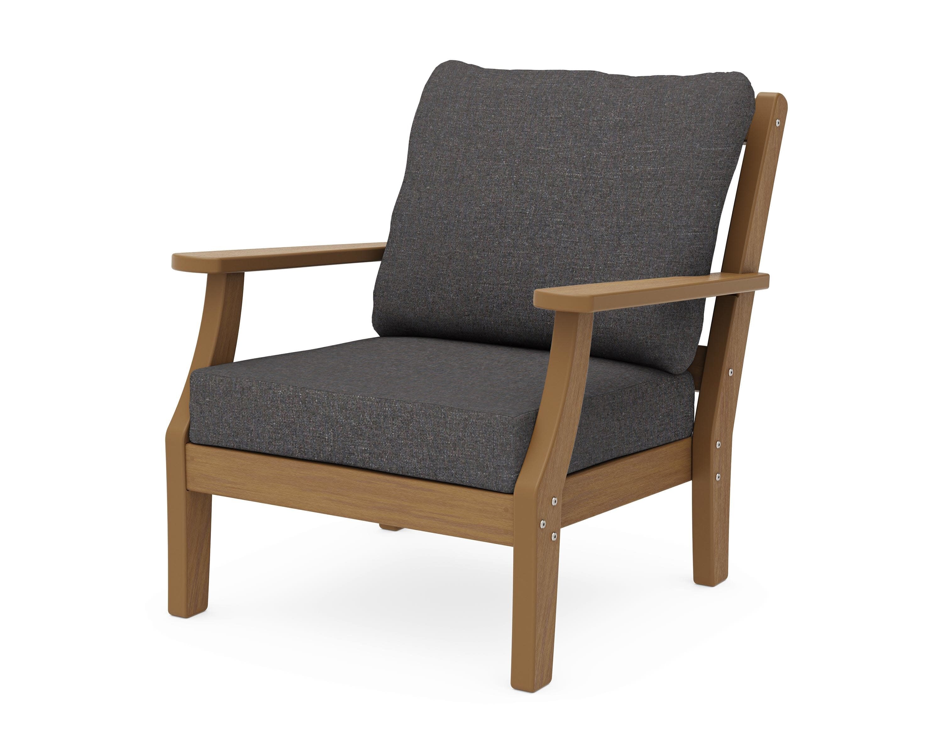 Chinoiserie Deep Seating Chair in Natural / Ash Charcoal
