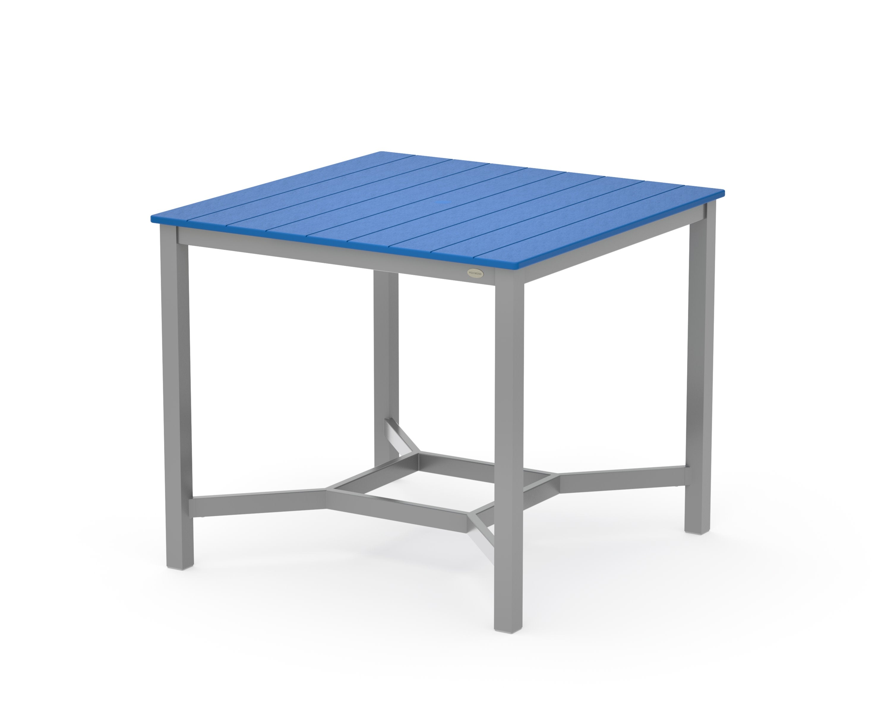 Main Street 42 x 42 Counter Table in Silver / Pacific Blue