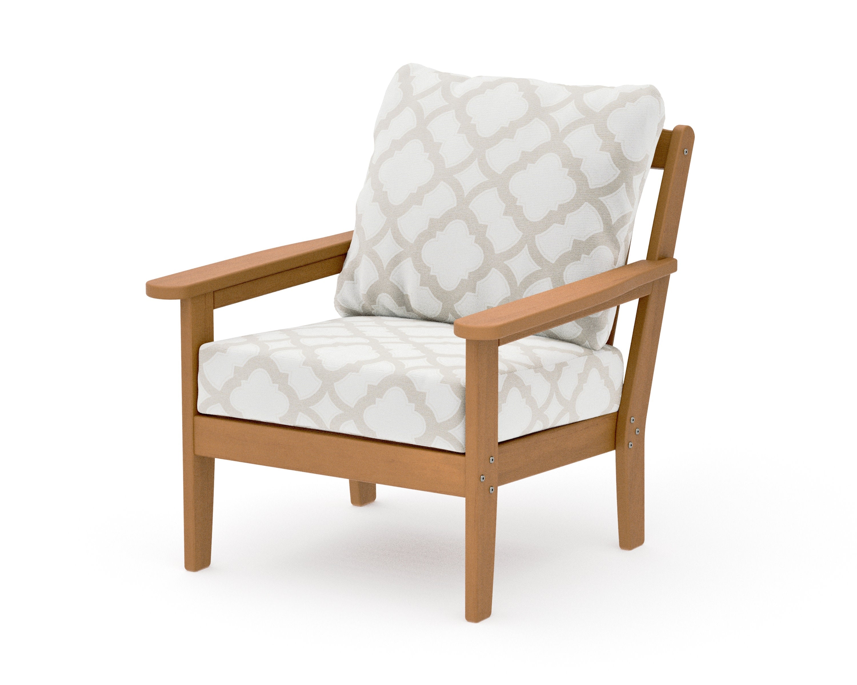 Cottage Deep Seating Chair in Natural / Trellis Dune Burlap