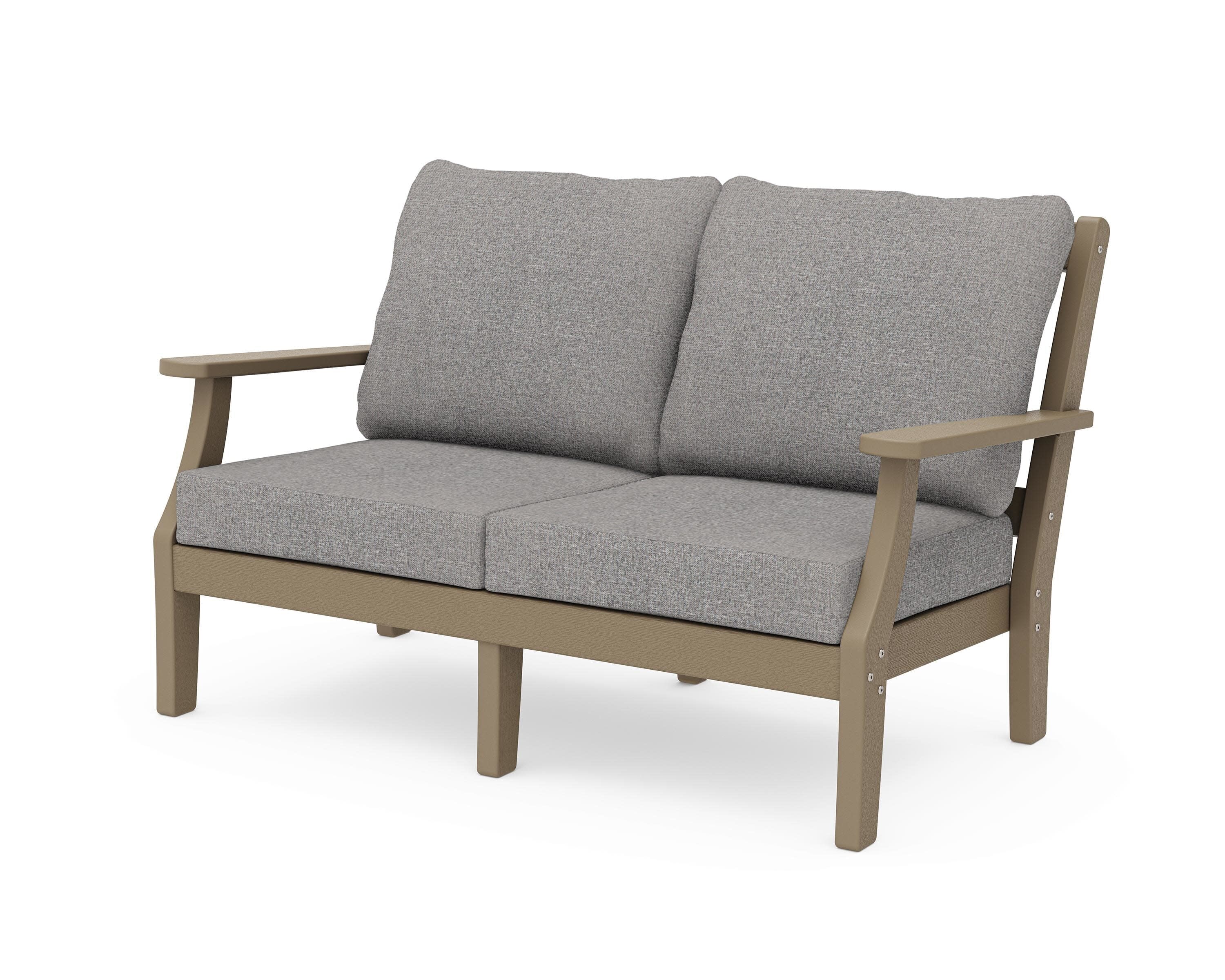 Chinoiserie Deep Seating Loveseat in Vintage Sahara / Grey Mist