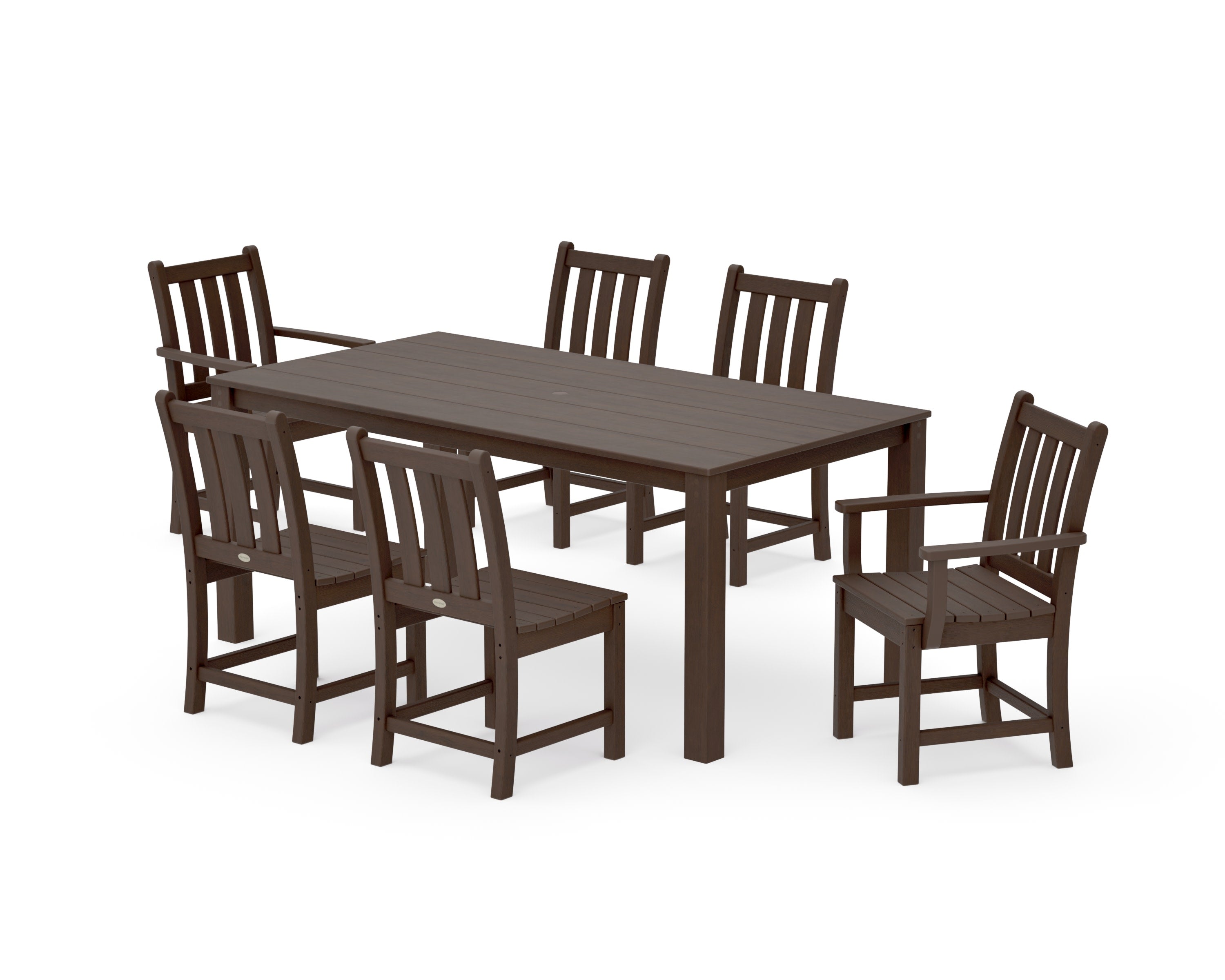Traditional Garden 7-Piece Parsons Dining Set in Kona