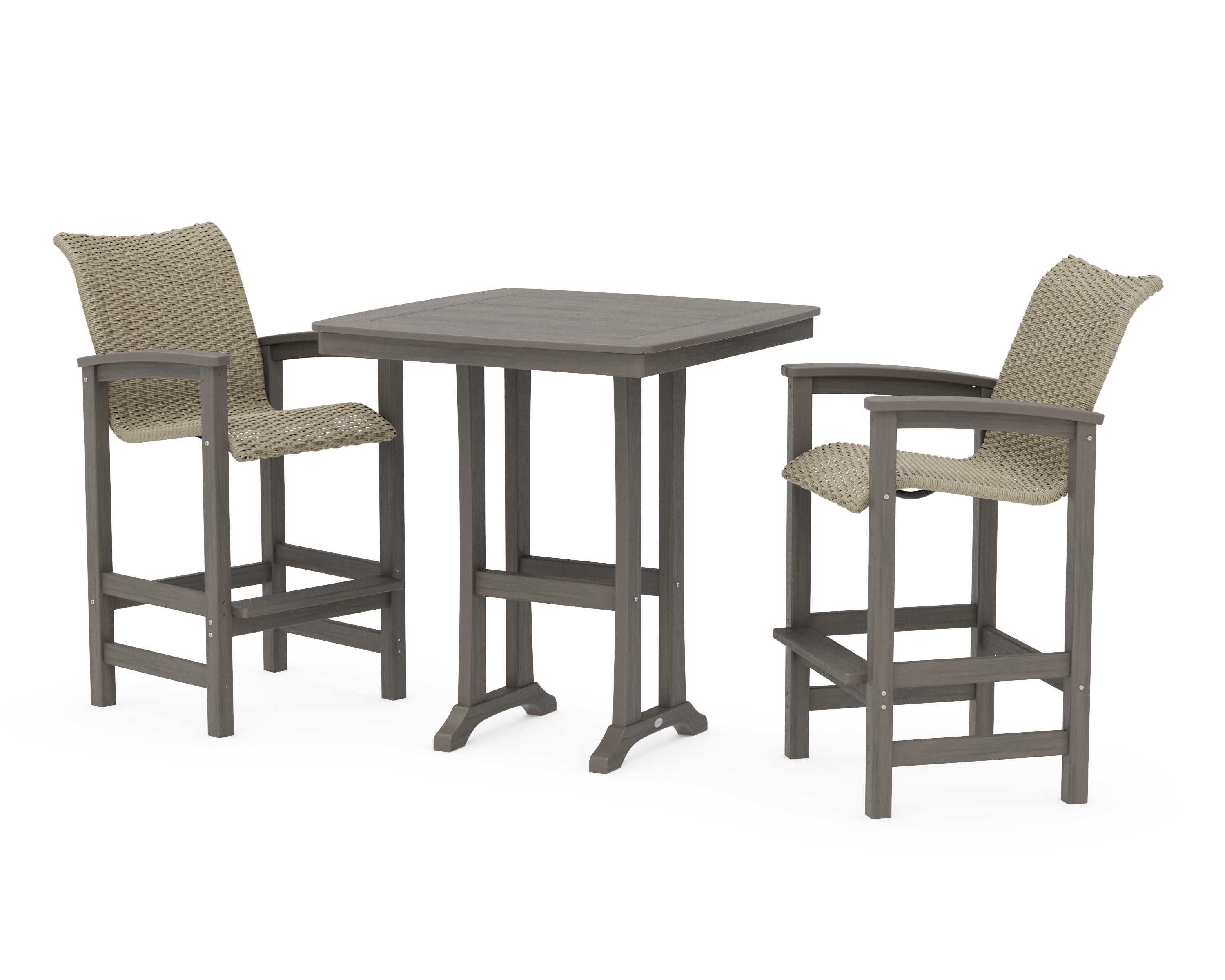 Coastal Woven 3-Piece Bar Set in Driftwood / Dune Grass