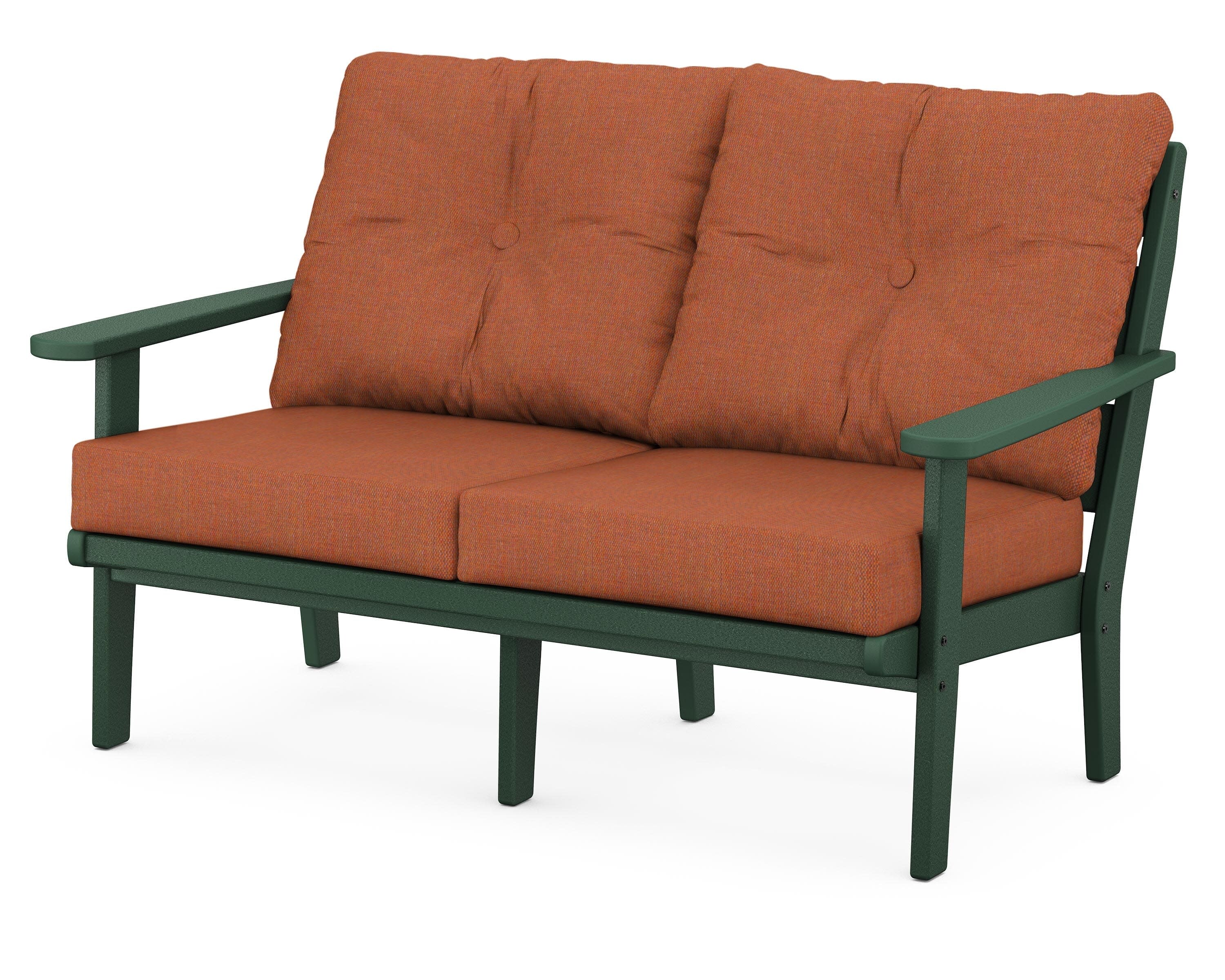 Lakeside Deep Seating Loveseat in Green / Play Adobe