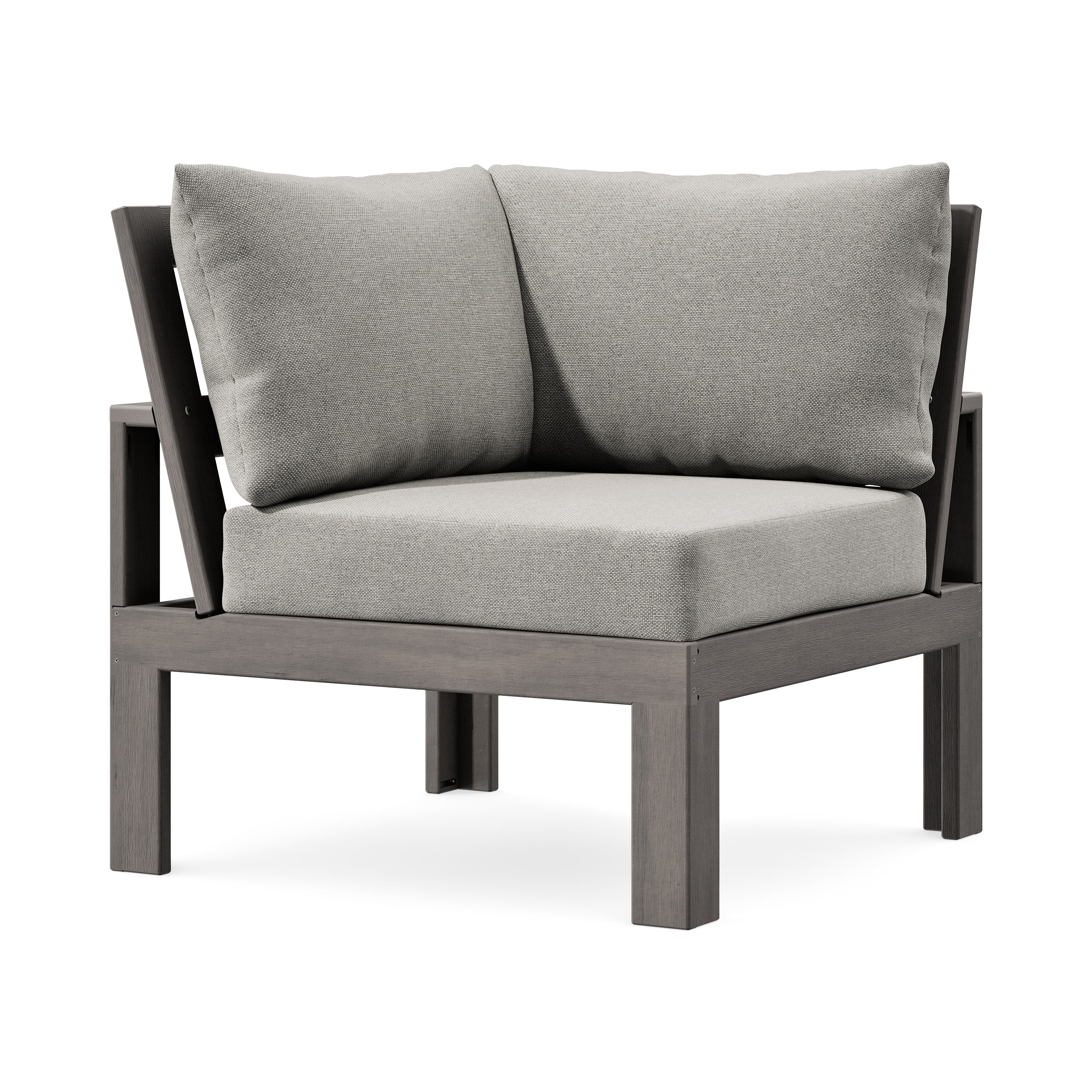 Modular Corner Chair in Driftwood / Weathered Tweed