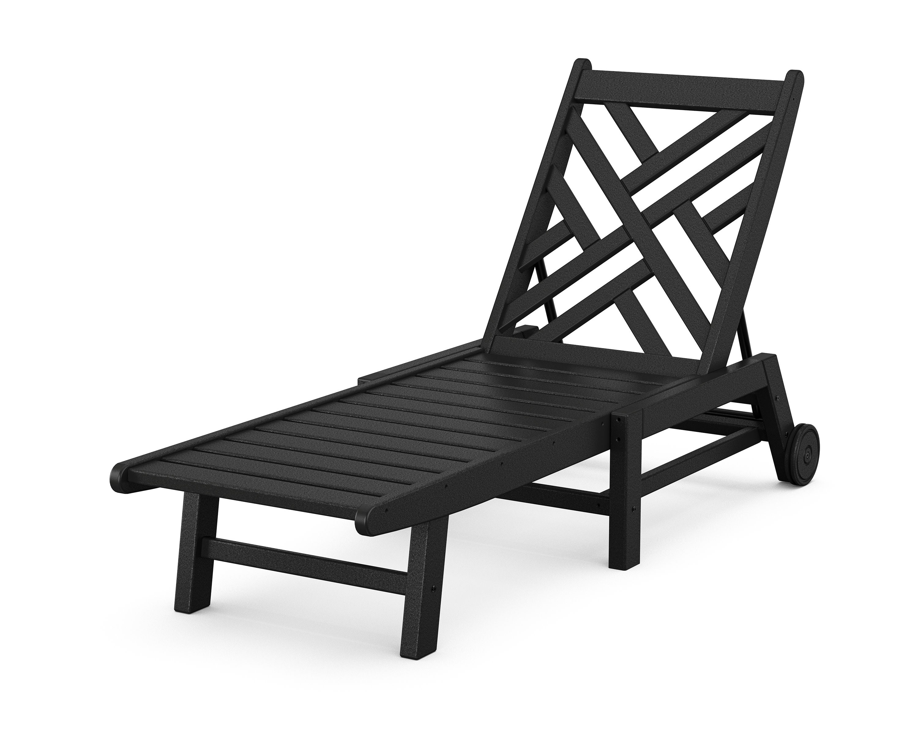 Chippendale Chaise with Wheels in Black