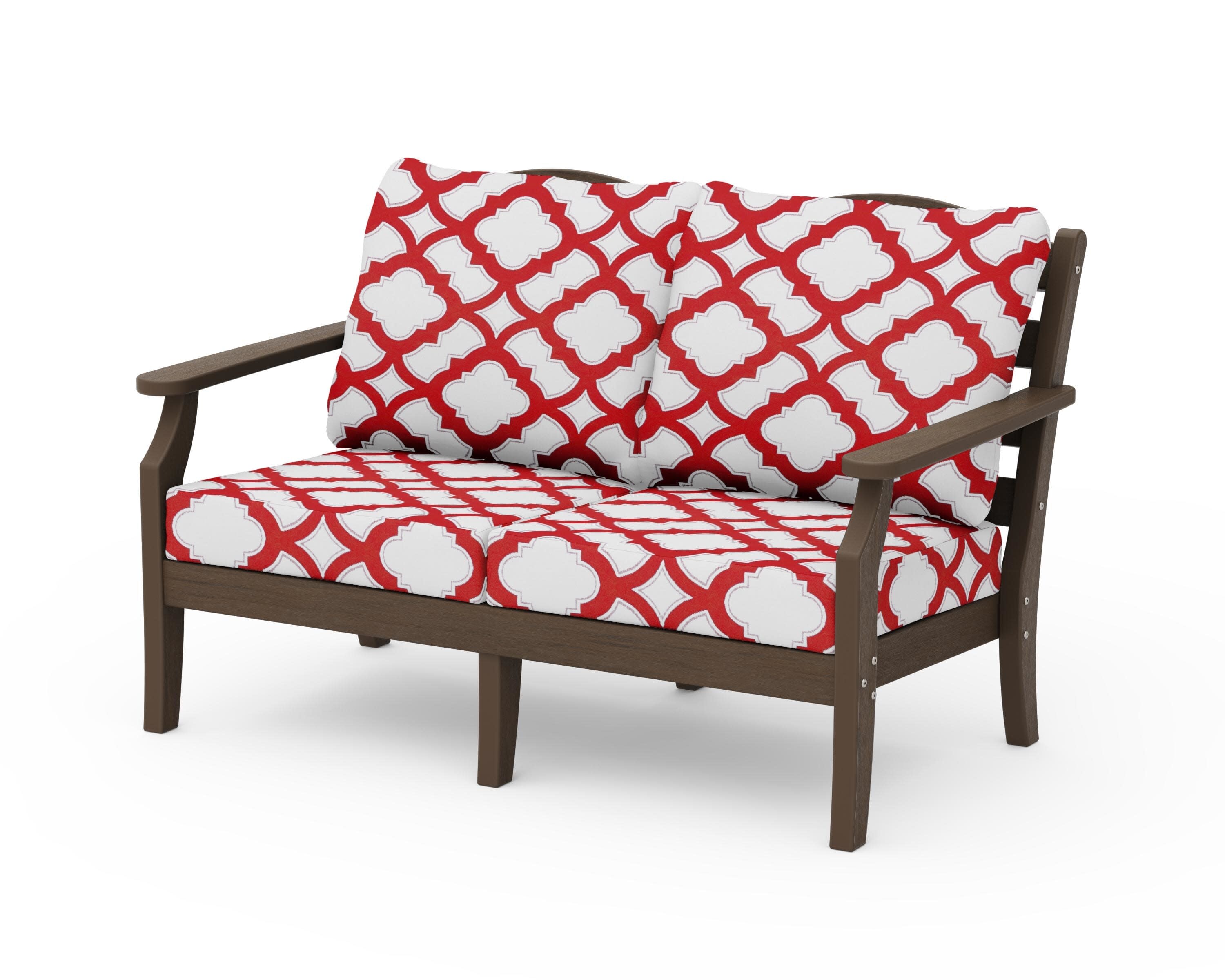 Savannah Deep Seating Loveseat in Kona / Trellis Crimson