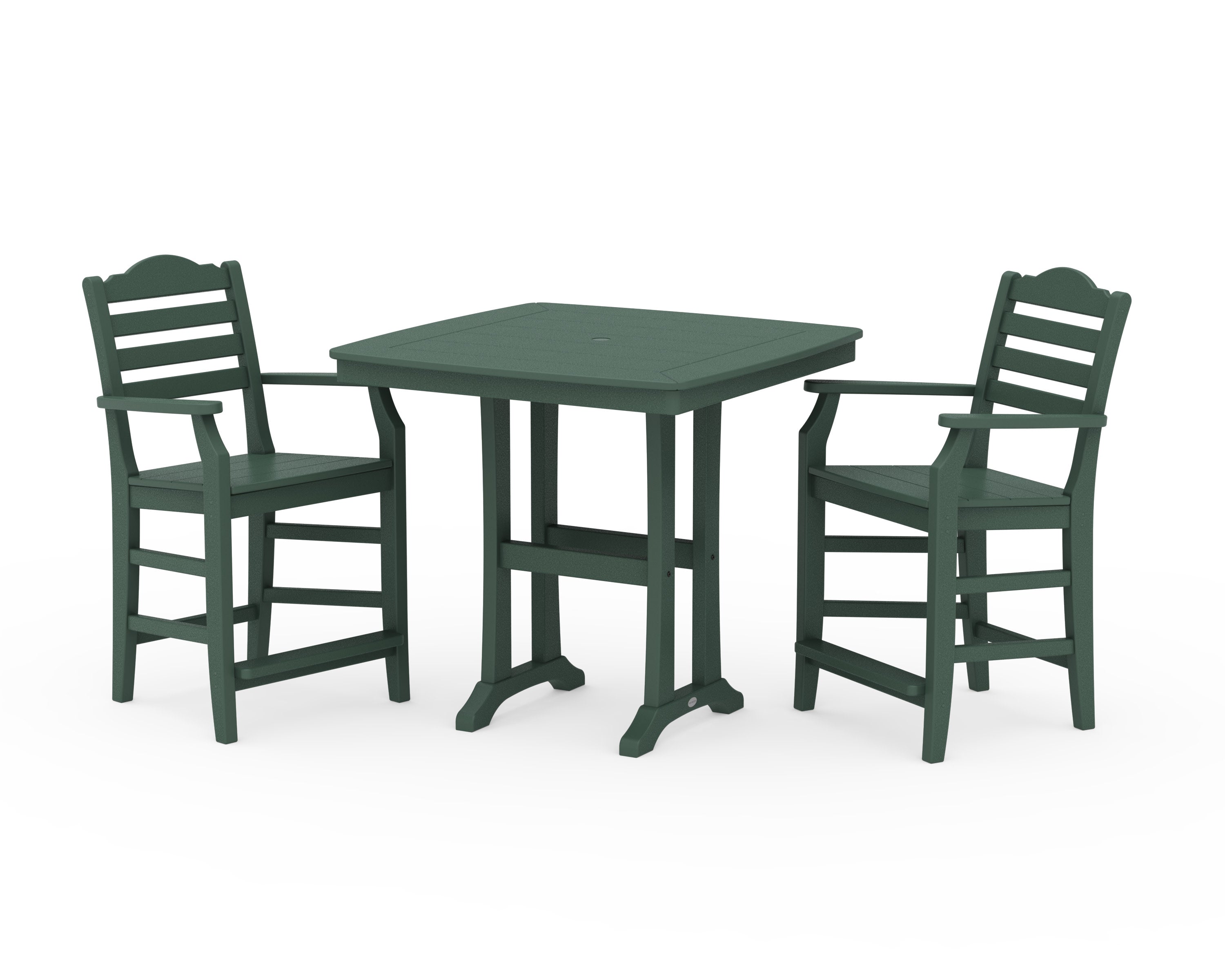 Savannah 3-Piece Counter Set with Trestle Legs in Green