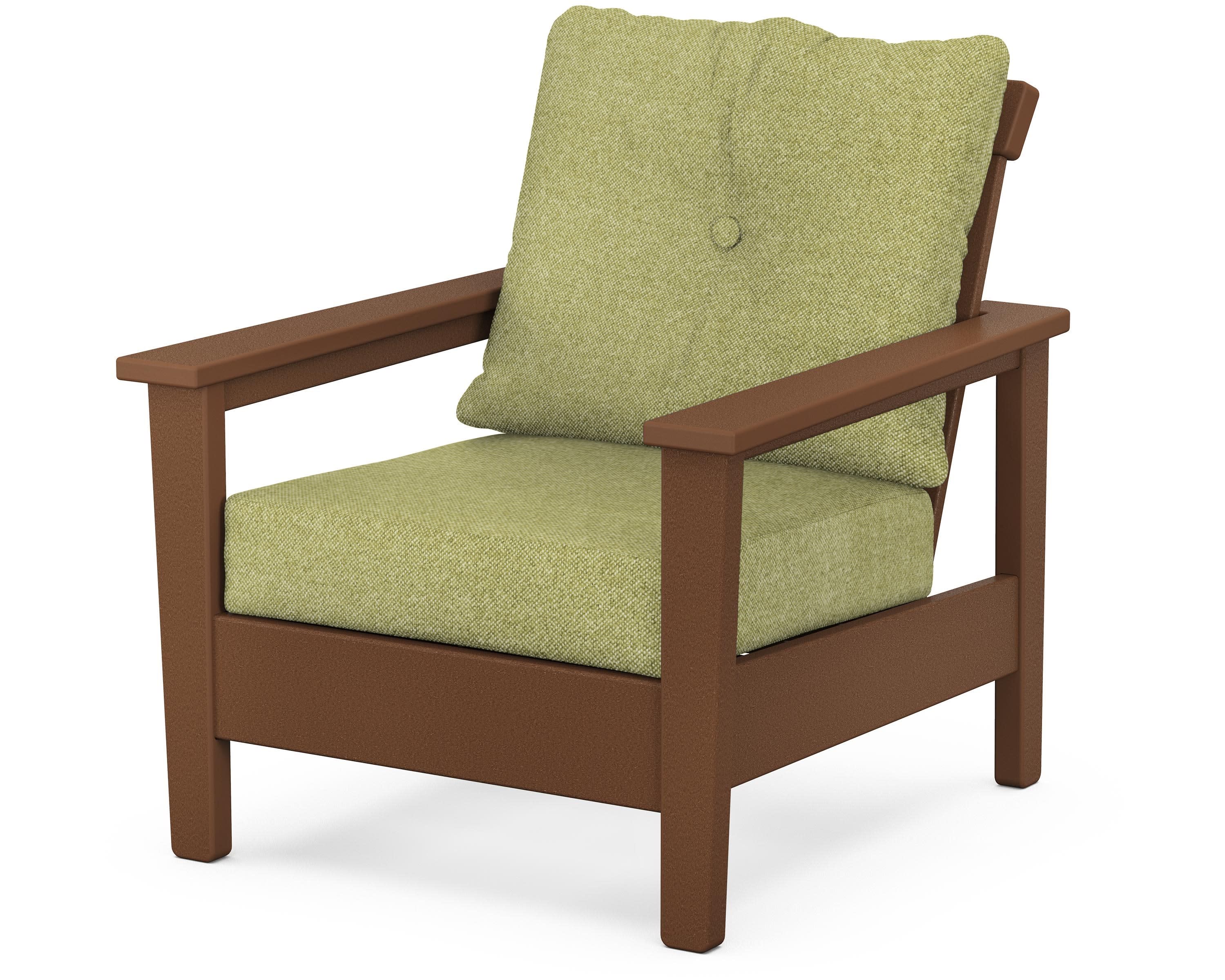 Prescott Deep Seating Chair in Teak / Chartreuse Boucle