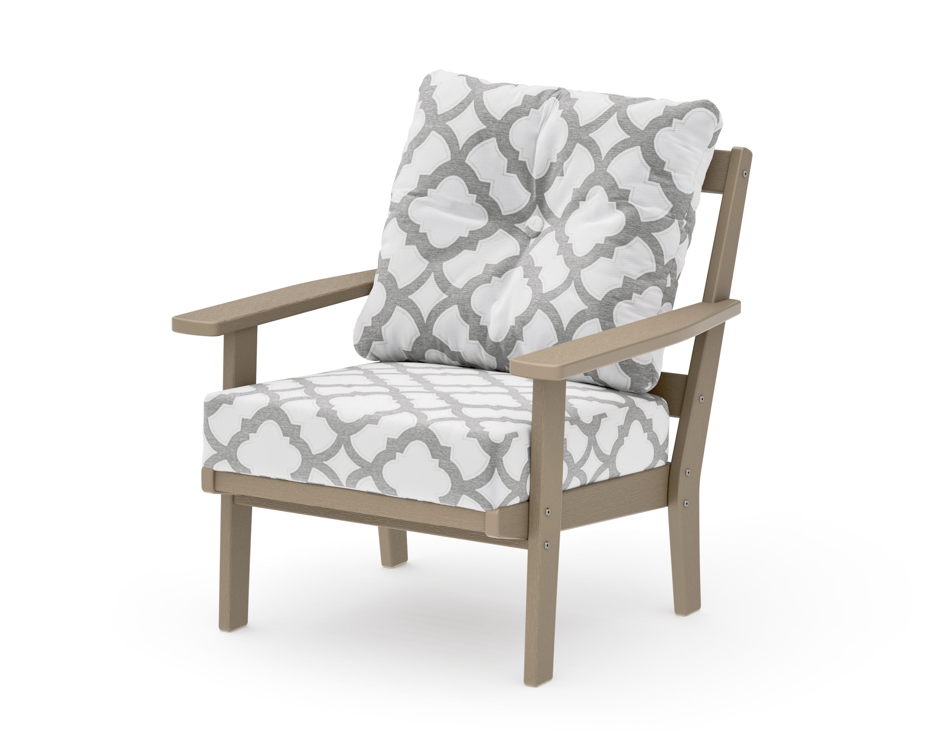 Oxford Deep Seating Chair in Vintage Sahara / Trellis Grey Mist