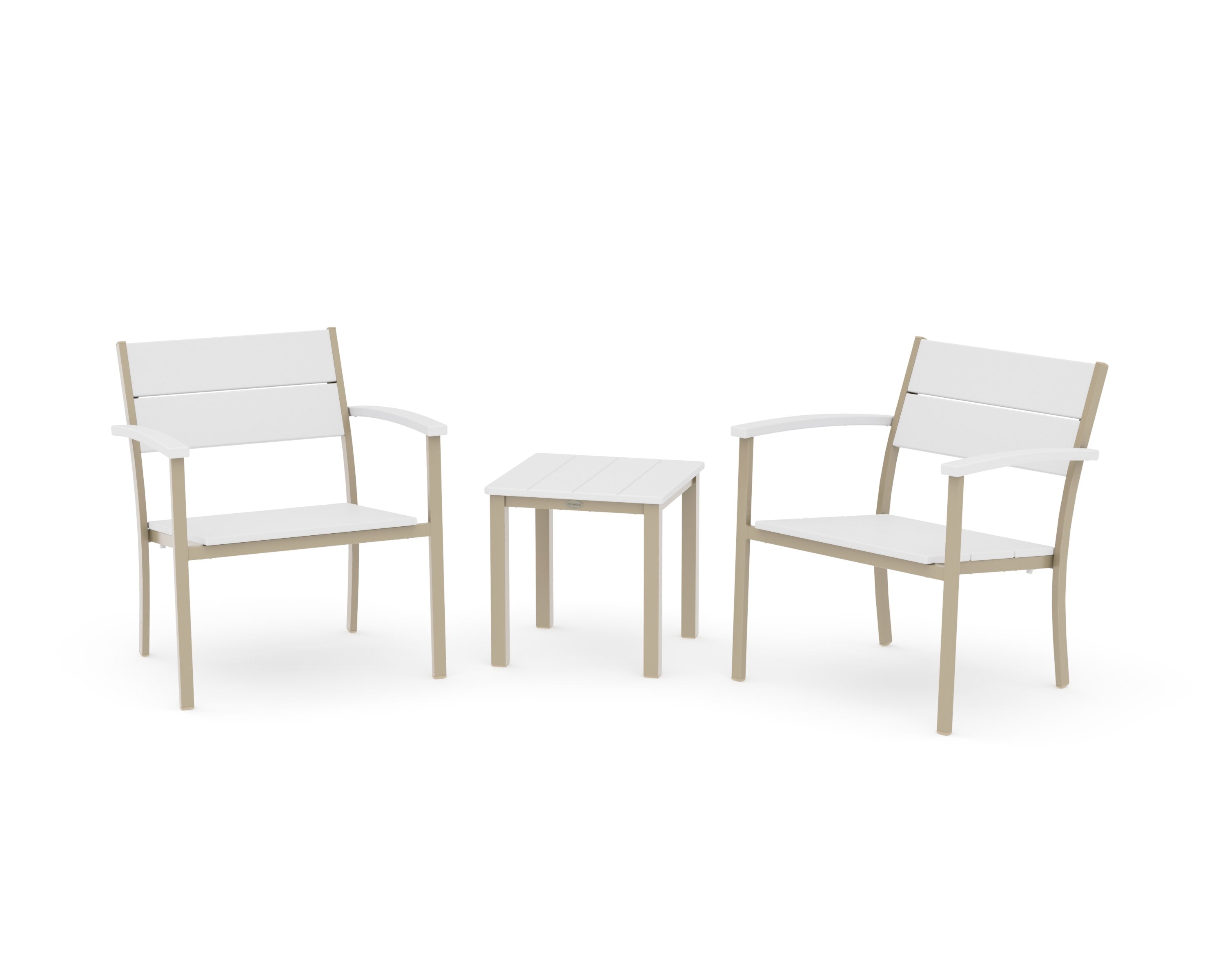 Main Street 3-Piece Lounge Chair Set in Sand / White