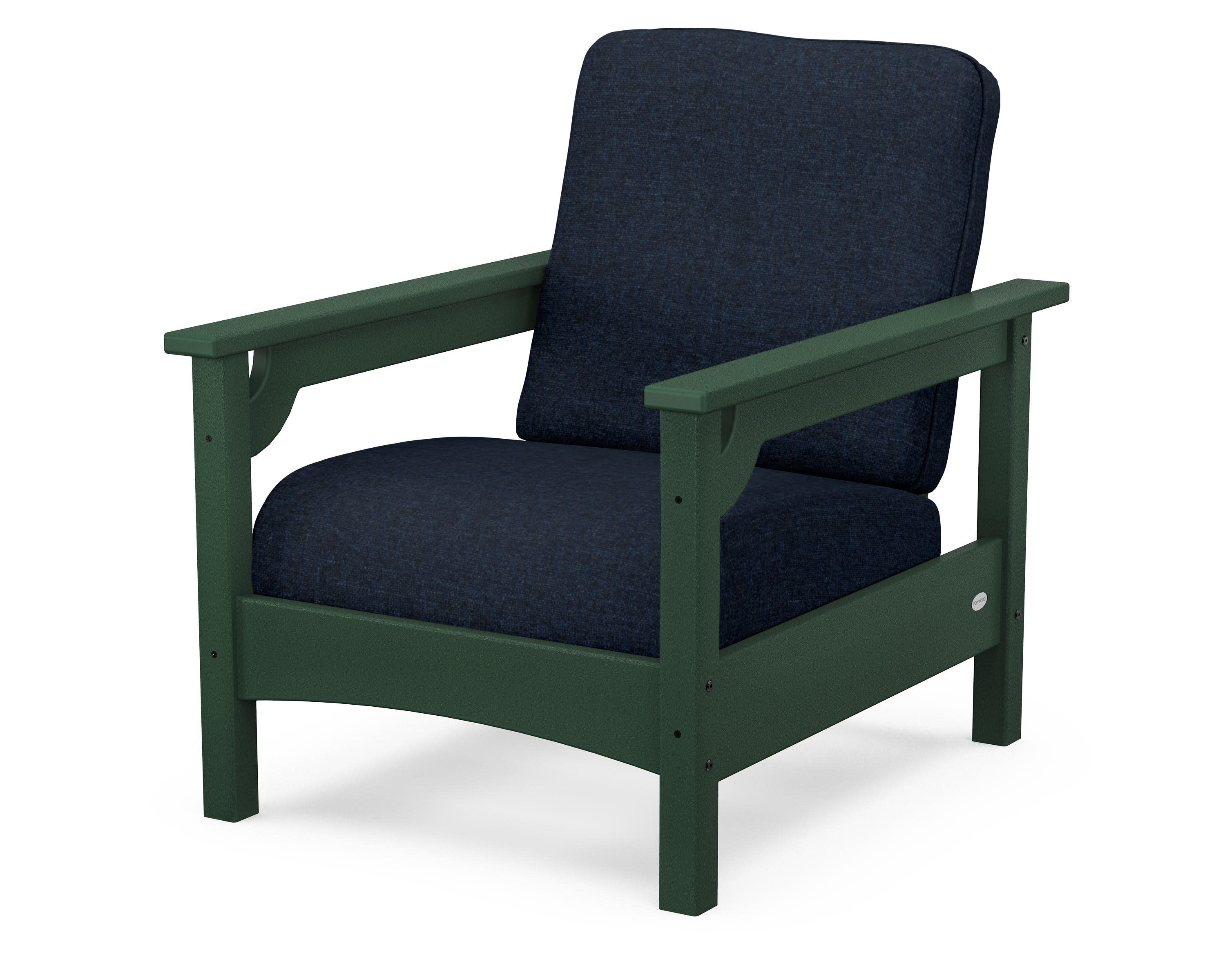 Club Chair in Green / Marine Indigo
