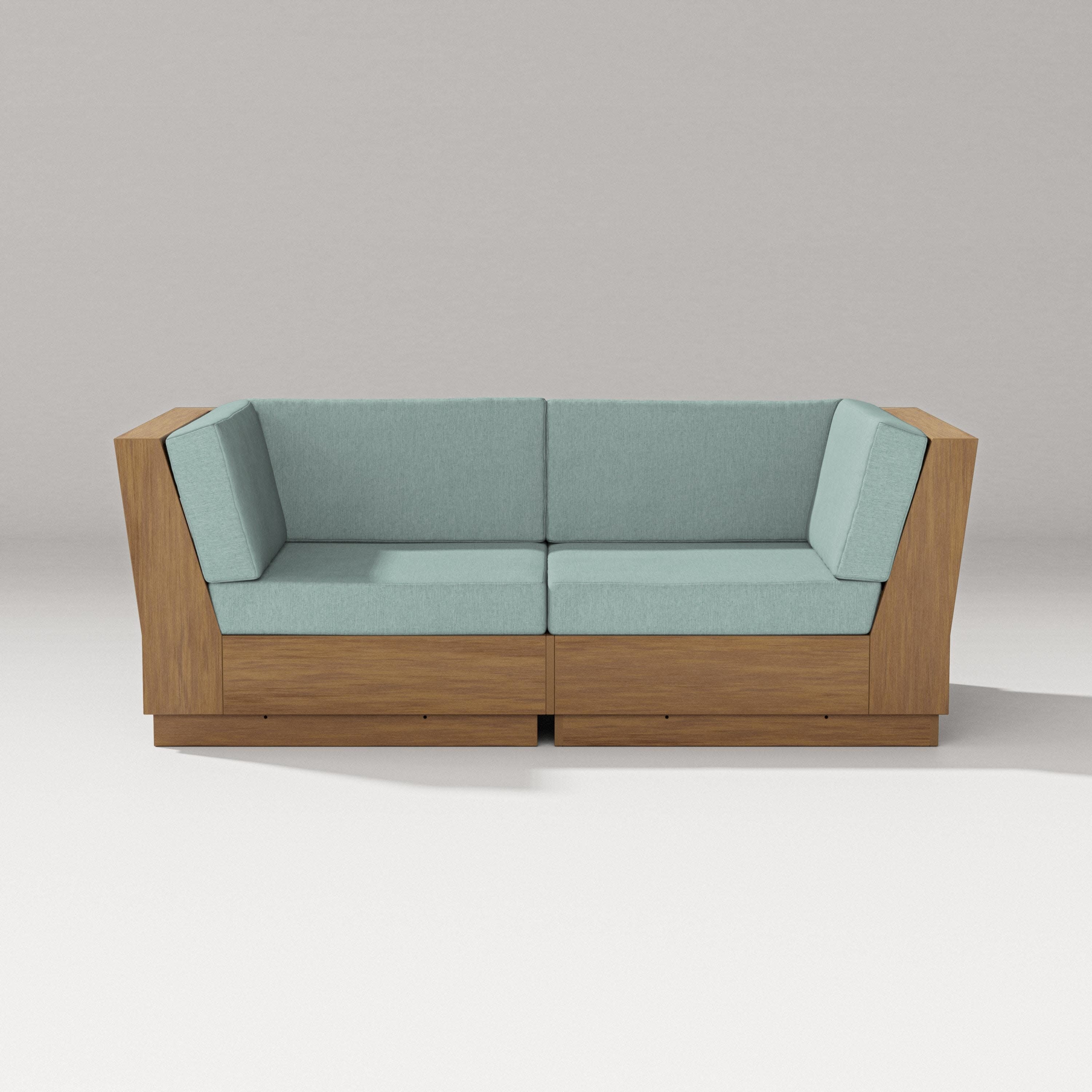 Elevate Loveseat Sectional in Natural / Glacier Spa