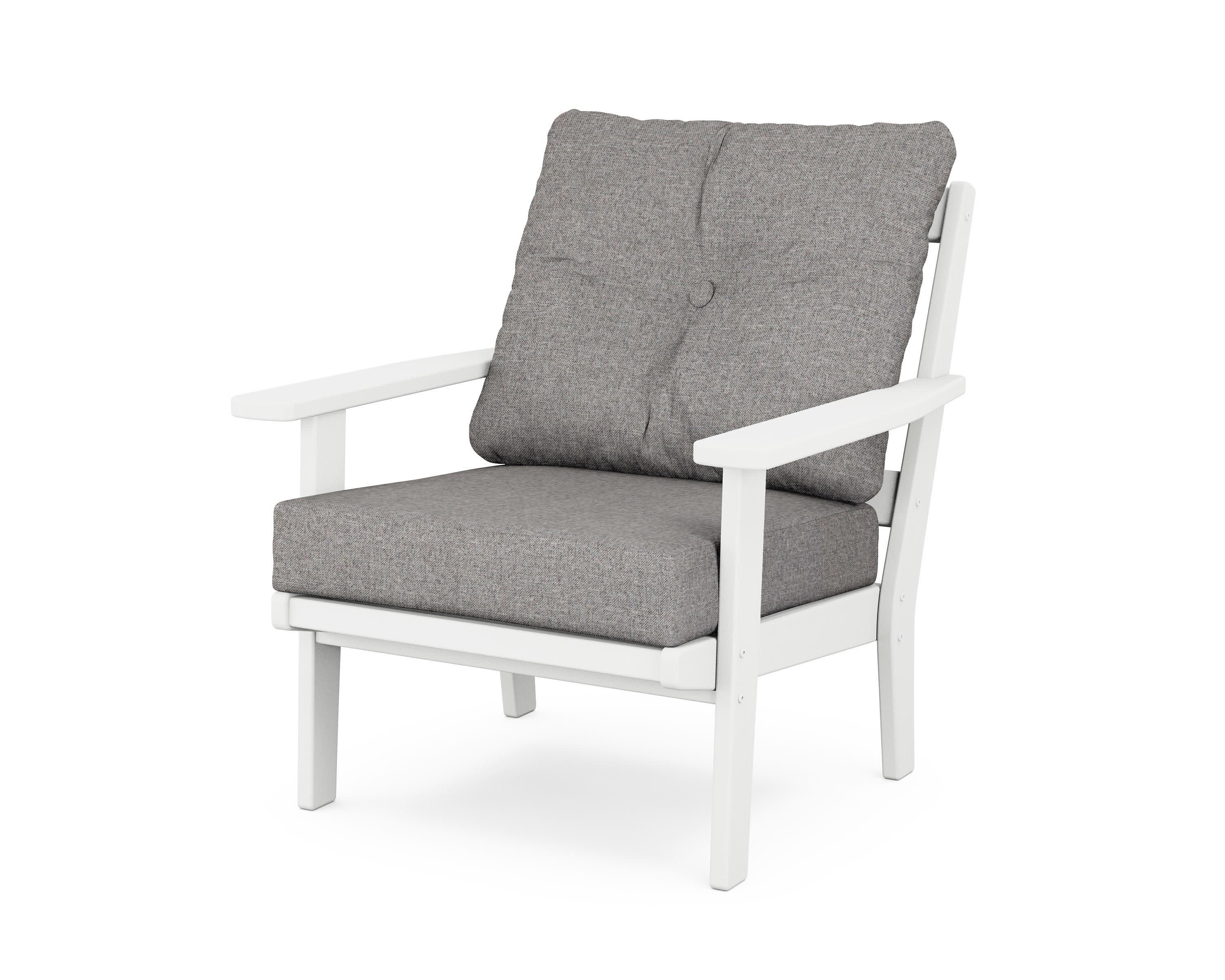 Prairie Deep Seating Chair in White / Grey Mist