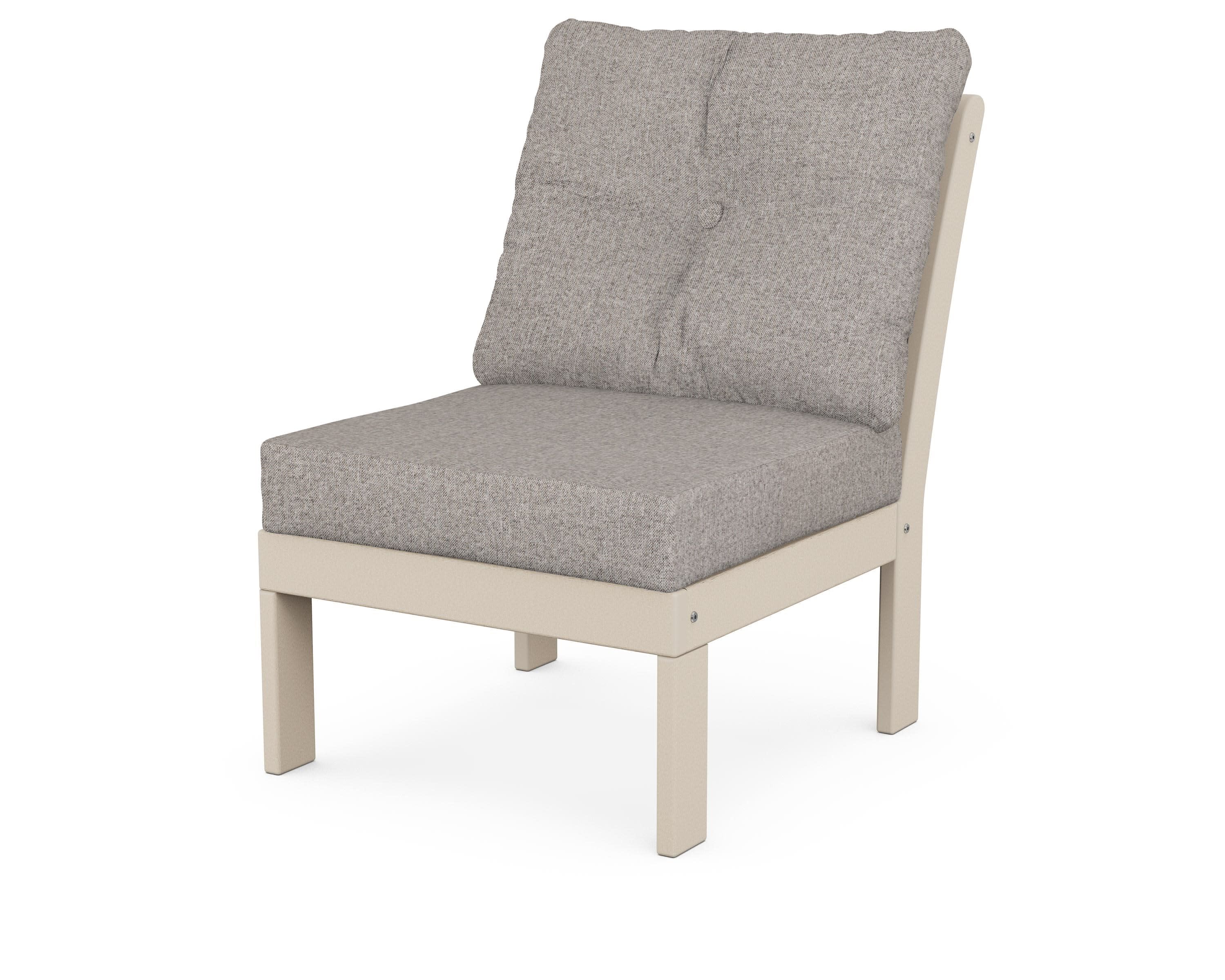Vineyard Modular Armless Chair in Sand / Weathered Tweed