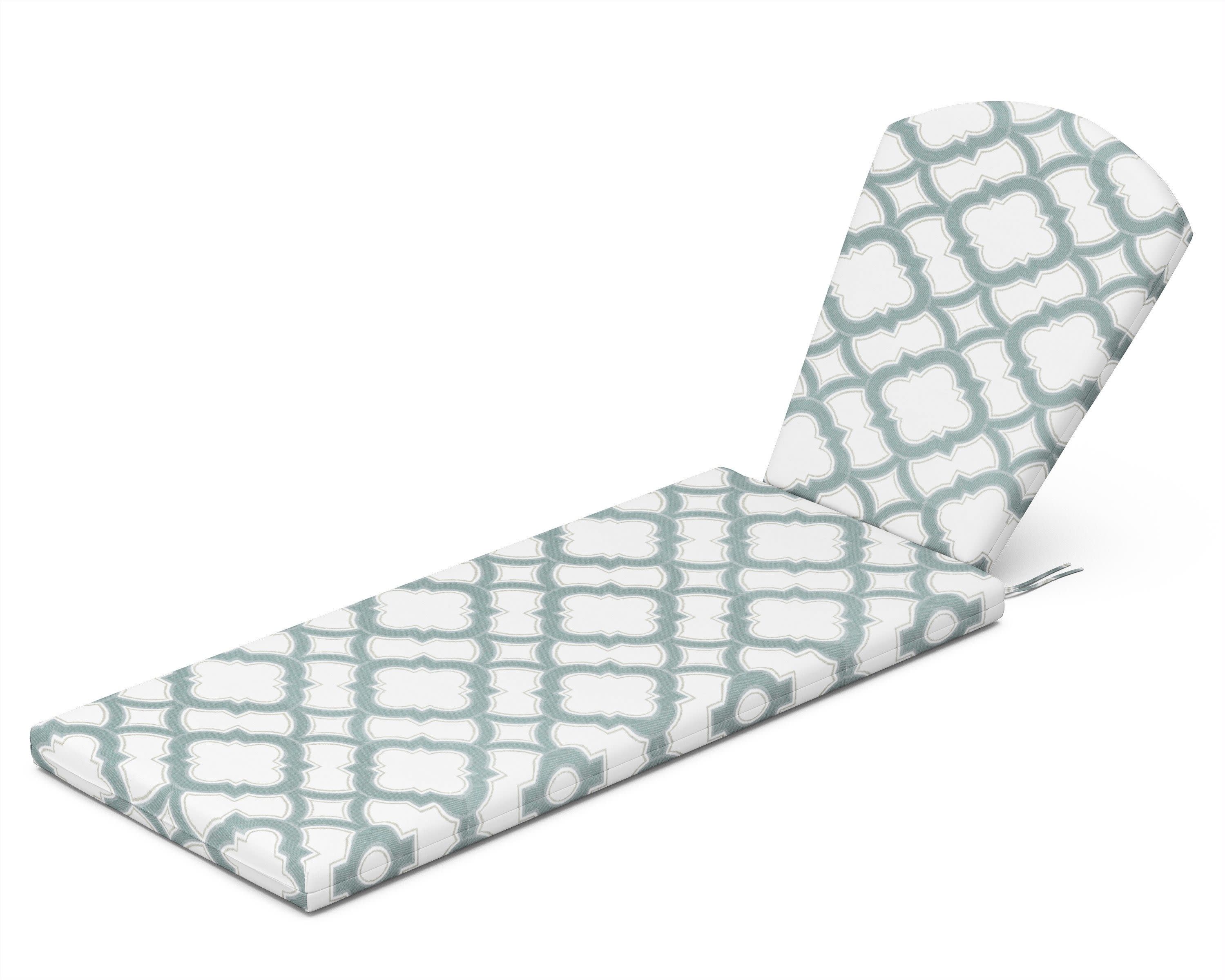 Chaise Cushion in Trellis Glacier Spa