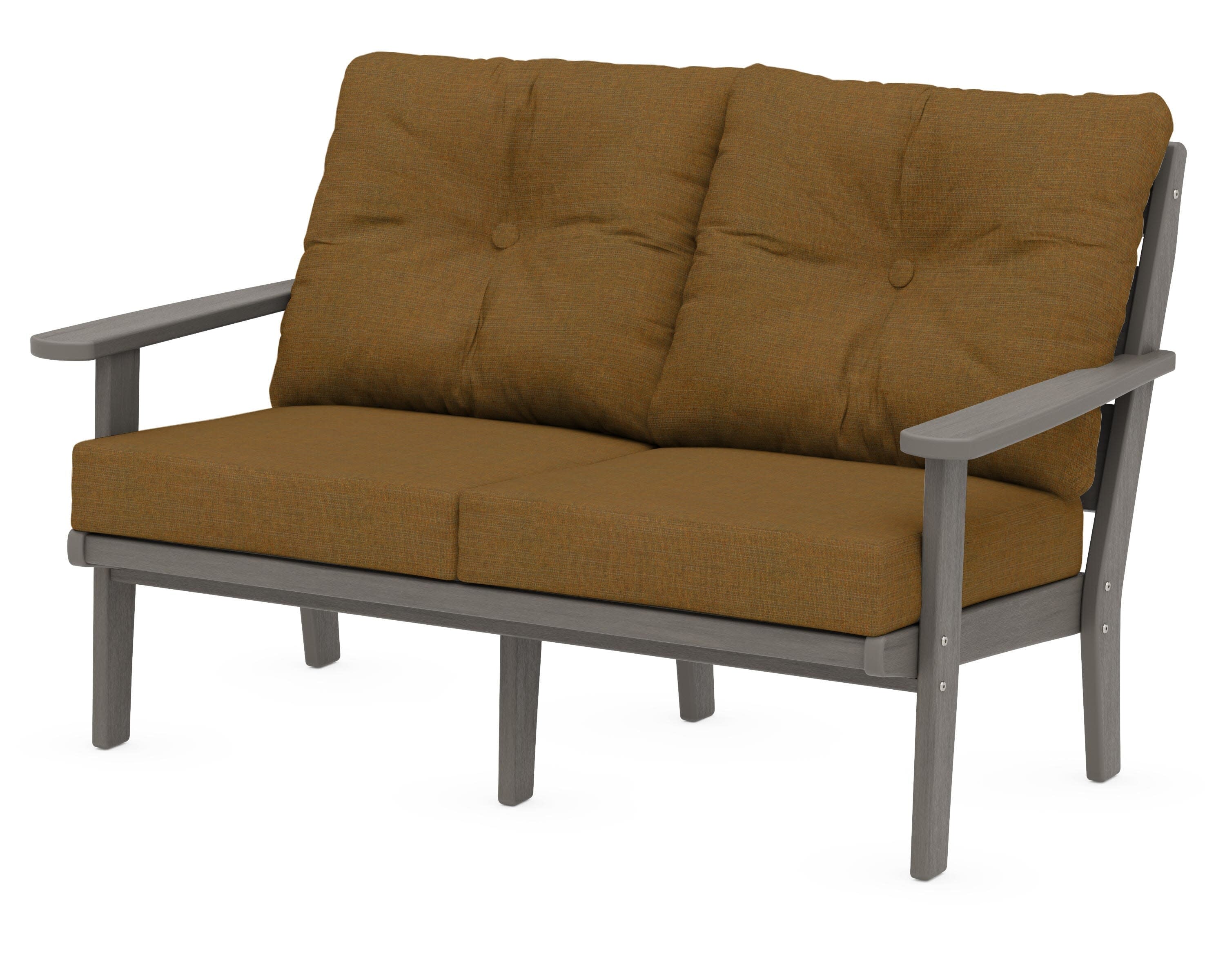 Lakeside Deep Seating Loveseat in Driftwood / Exhale Teak
