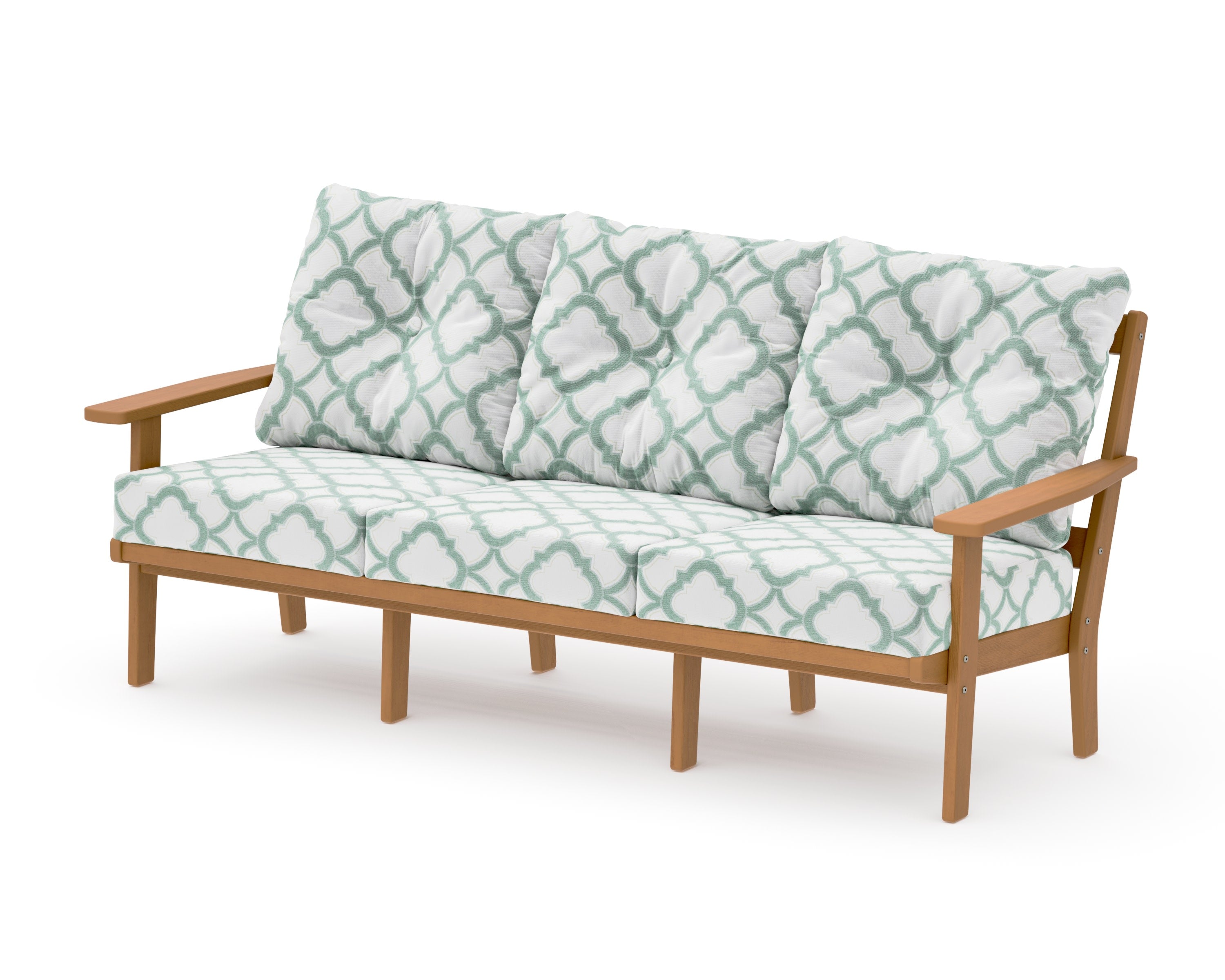Oxford Deep Seating Sofa in Natural / Trellis Glacier Spa
