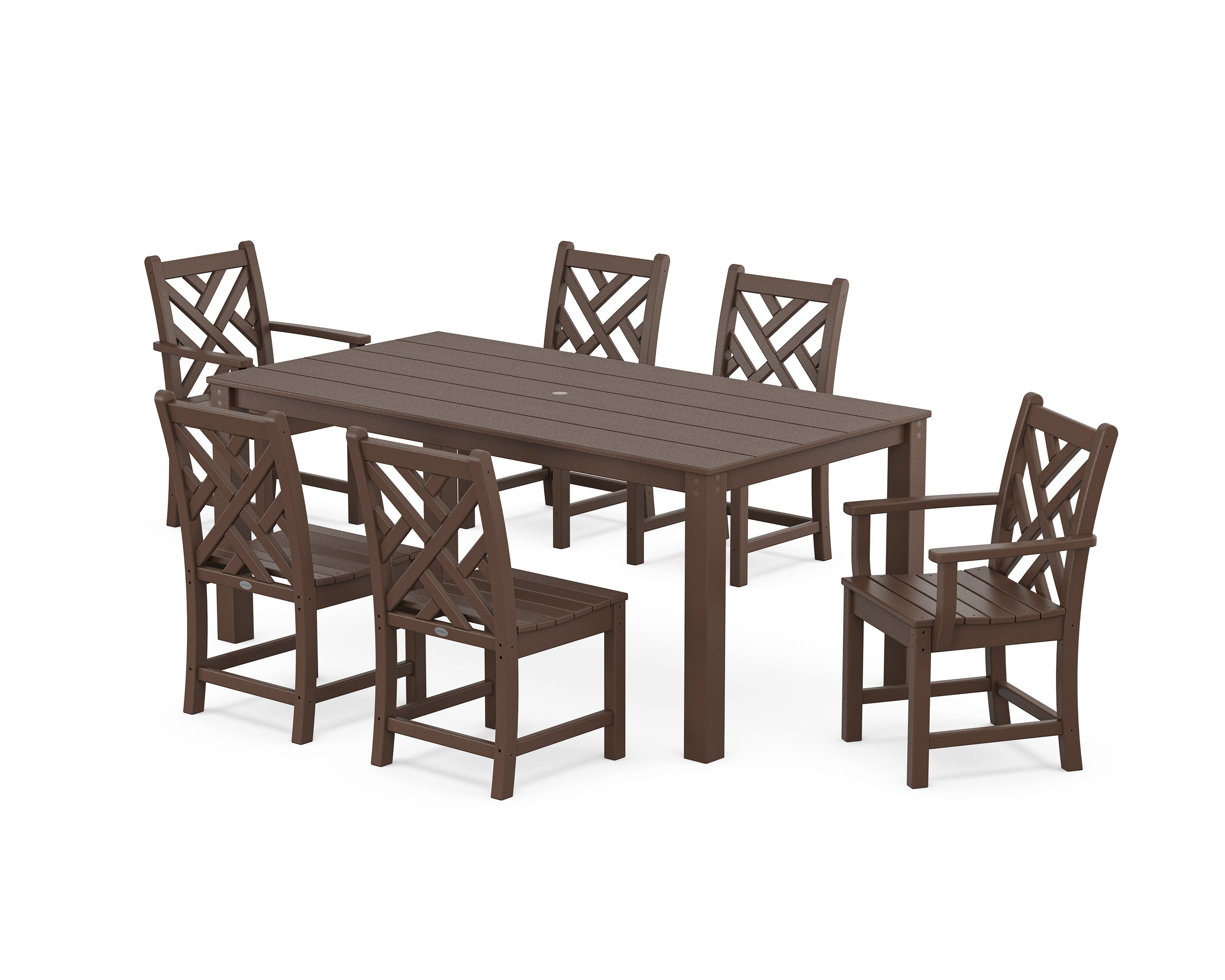 Chippendale 7-Piece Parsons Dining Set in Mahogany