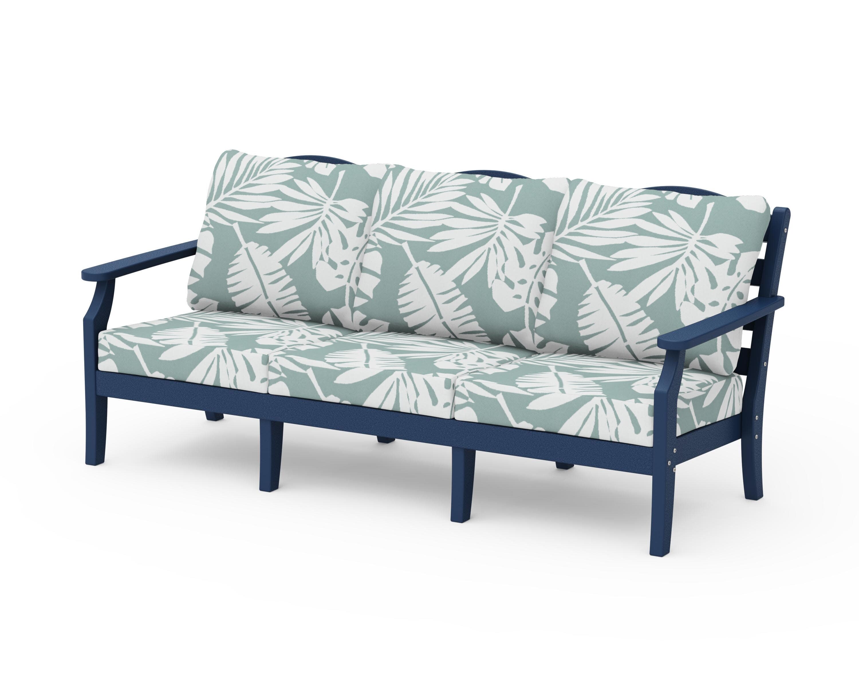Savannah Deep Seating Sofa in Navy / Leaf Glacier Spa