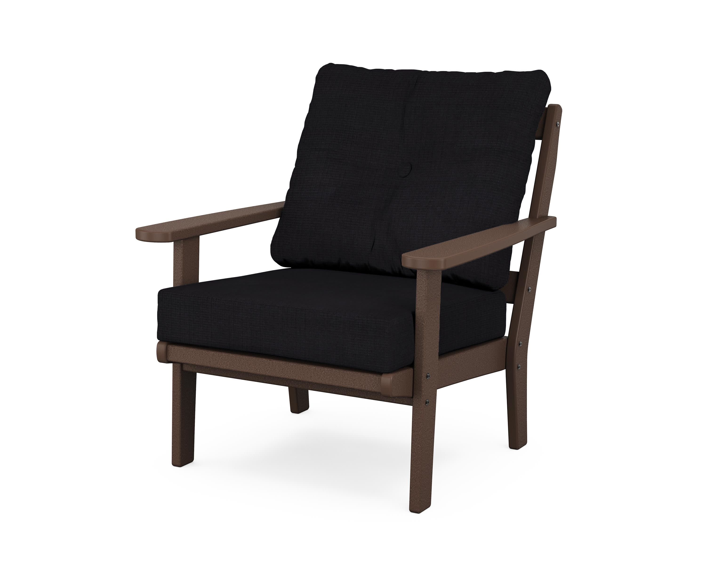 Mission Deep Seating Chair in Mahogany / Midnight Linen