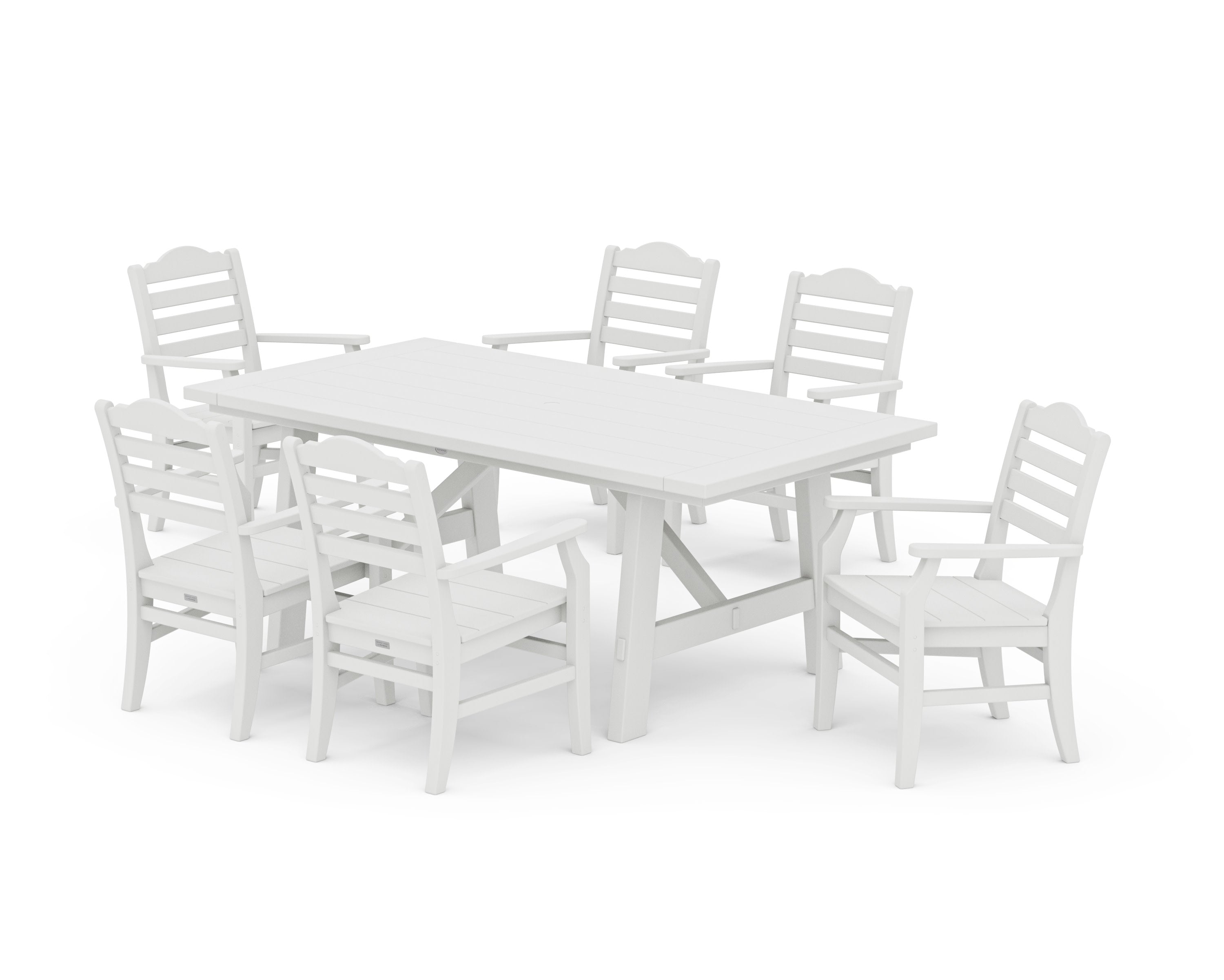 Savannah Arm Chair 7-Piece Rustic Farmhouse Dining Set in Vintage White