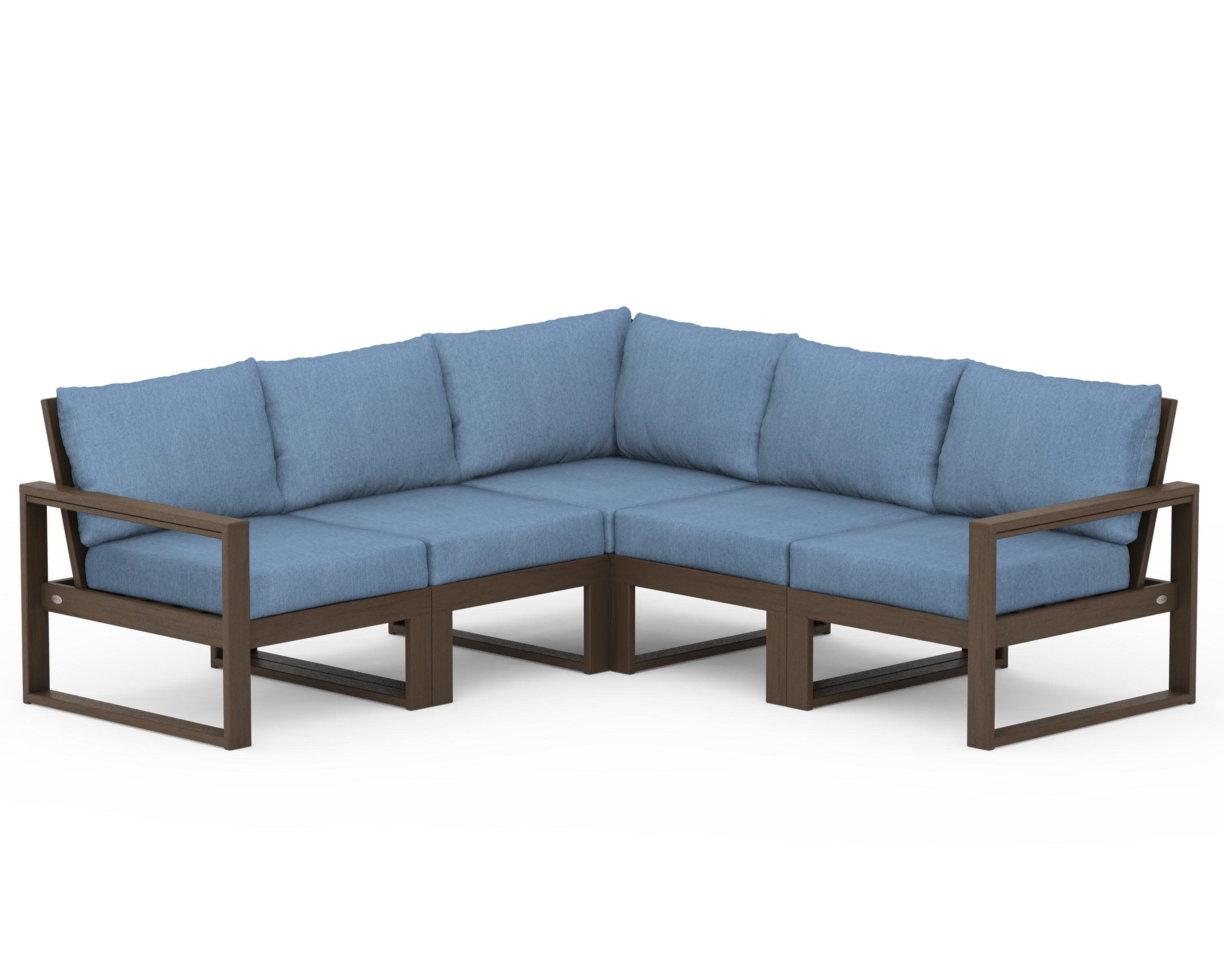 EDGE 5-Piece Modular Deep Seating Set in Kona / Sky Blue