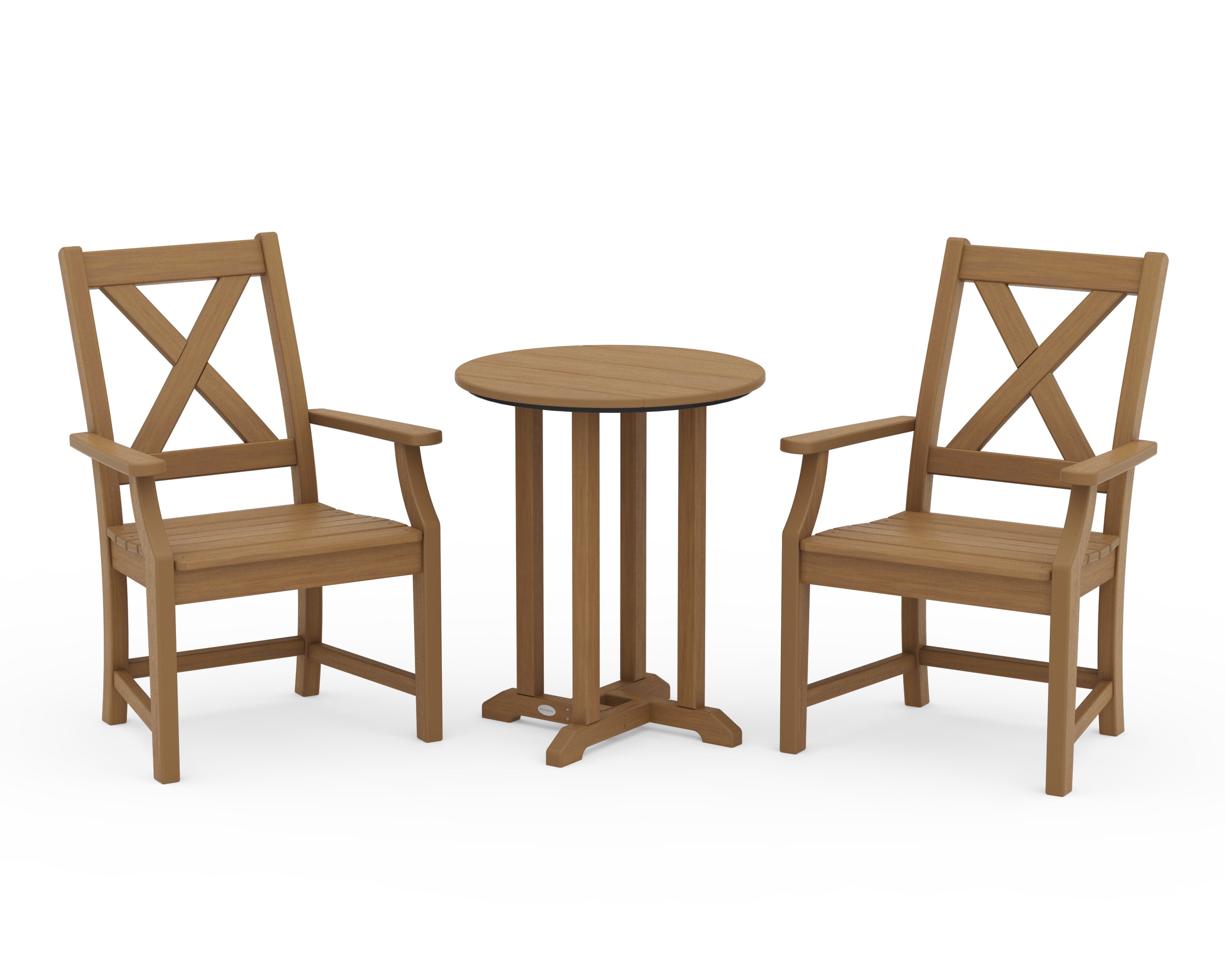 Braxton 3-Piece Round Bistro Dining Set in Natural