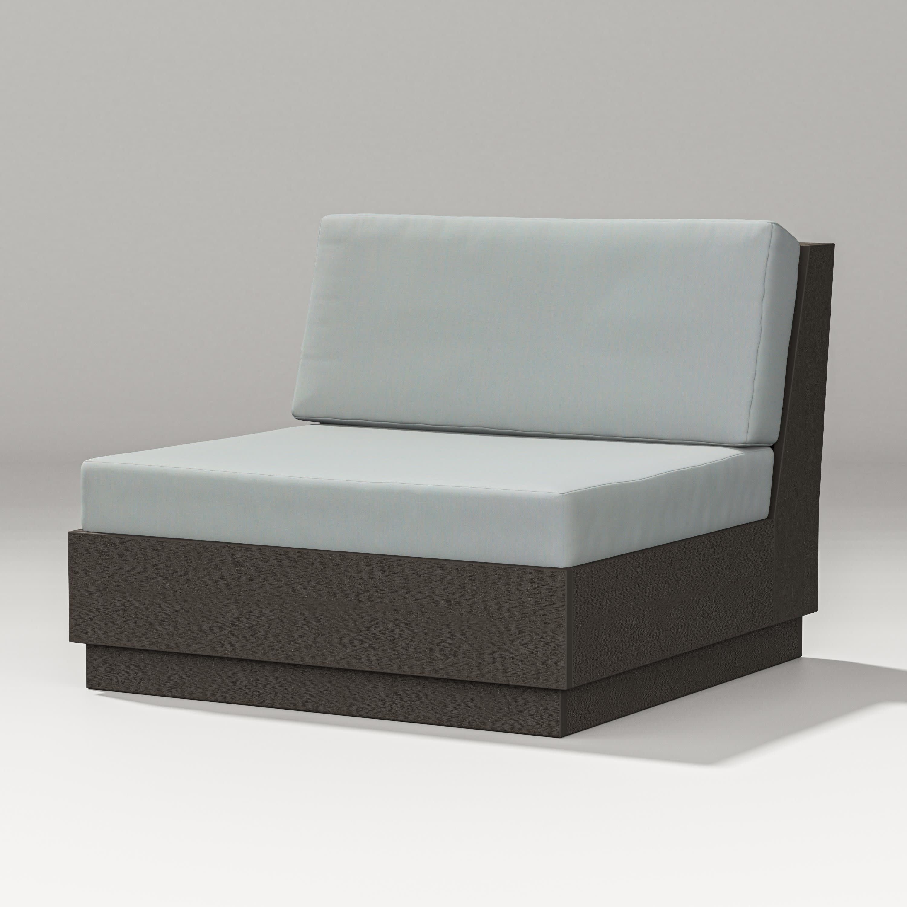 Elevate Modular Armless Chair in Vintage Coffee / Spa