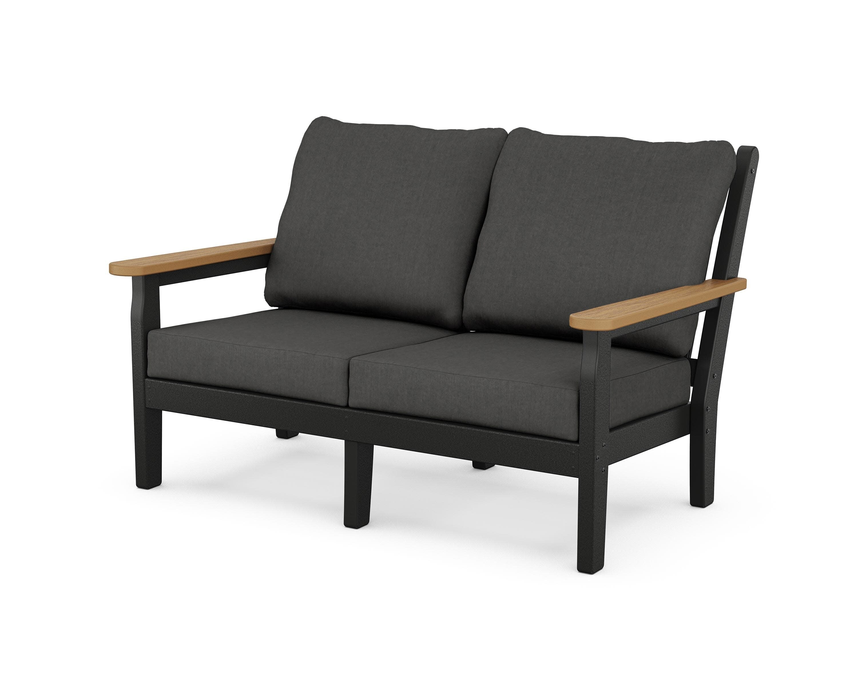 Chippendale Deep Seating Loveseat in Black / Natural / Spectrum Carbon