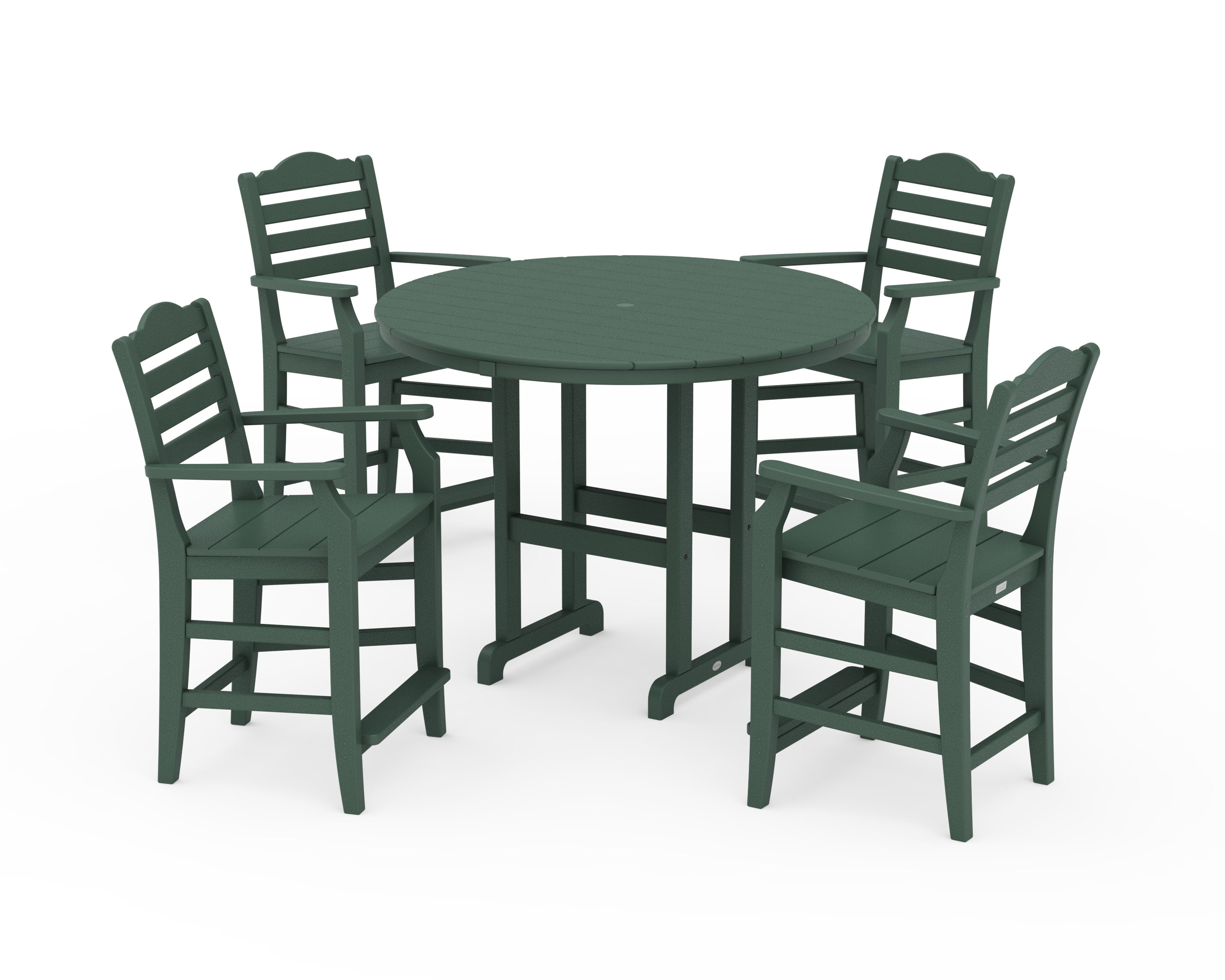 Savannah 5-Piece Round Farmhouse Counter Set in Green
