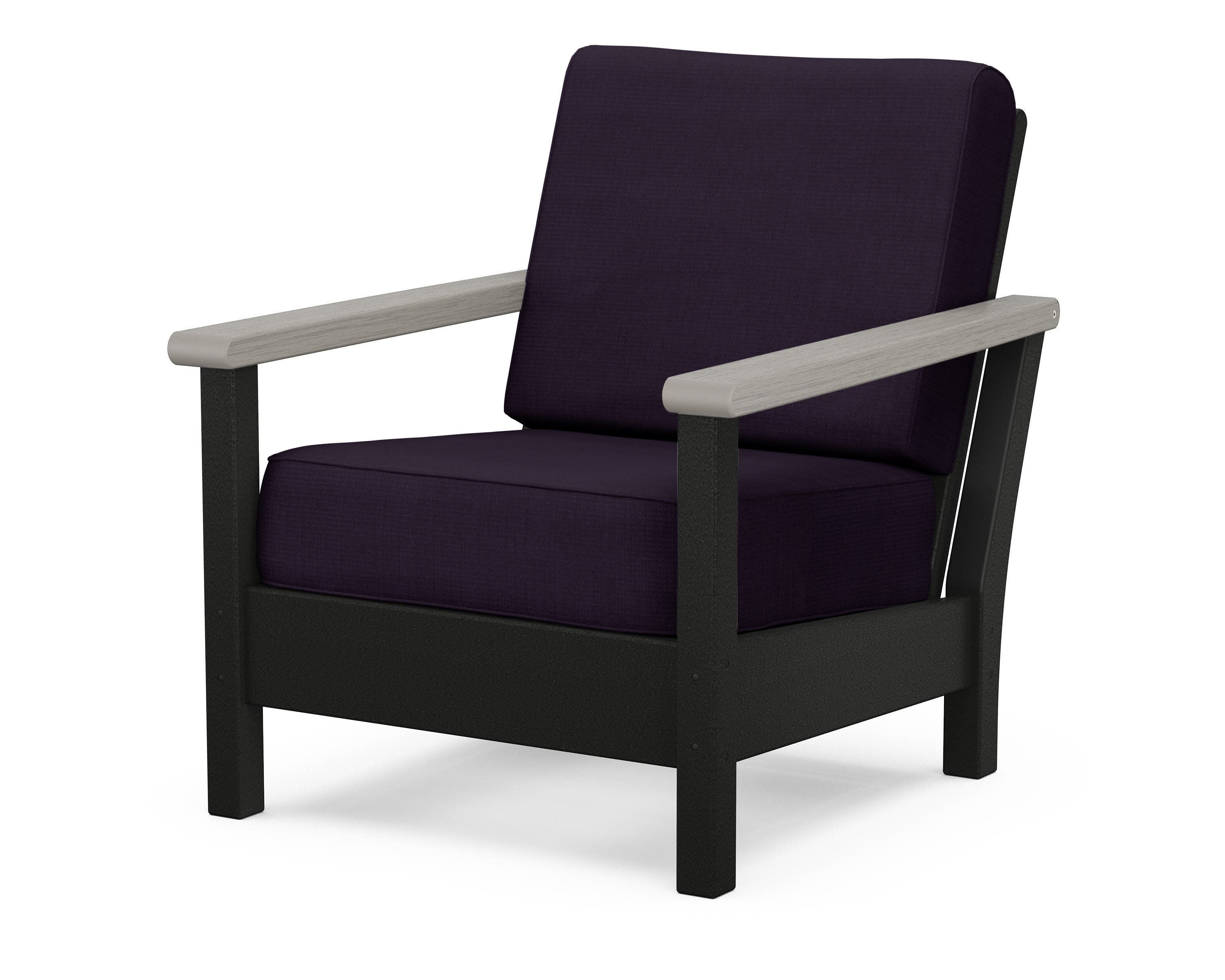 Harbour Deep Seating Chair in Black / Driftwood / Navy Linen
