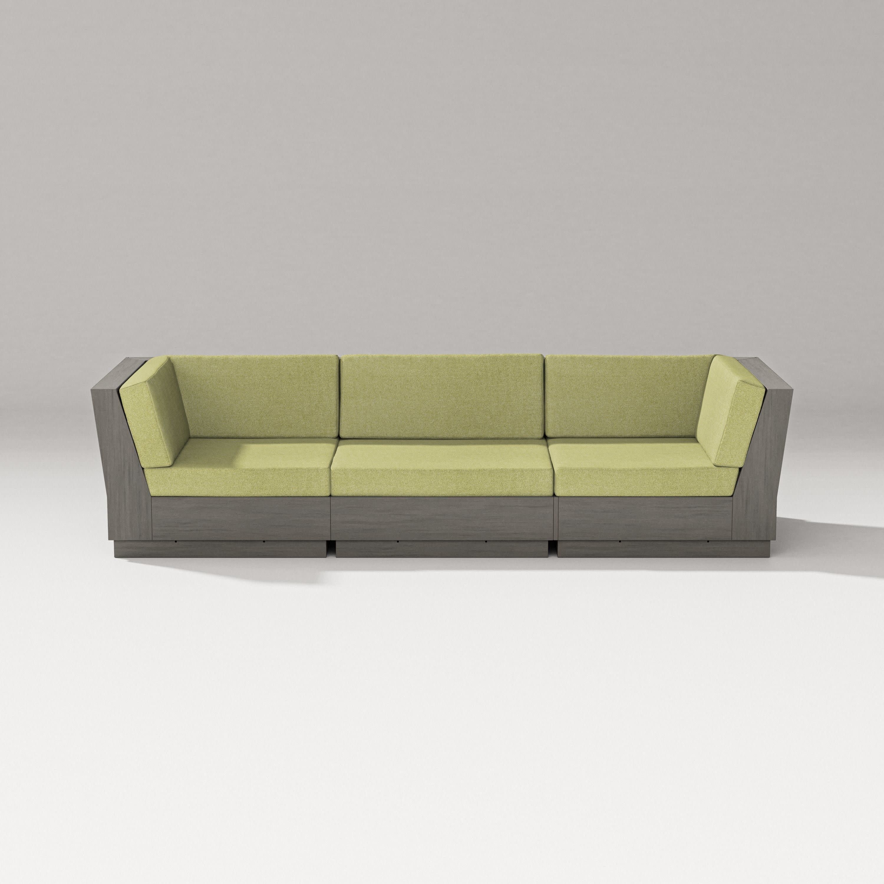 Elevate Sofa Sectional in Driftwood / Chartreuse Boucle