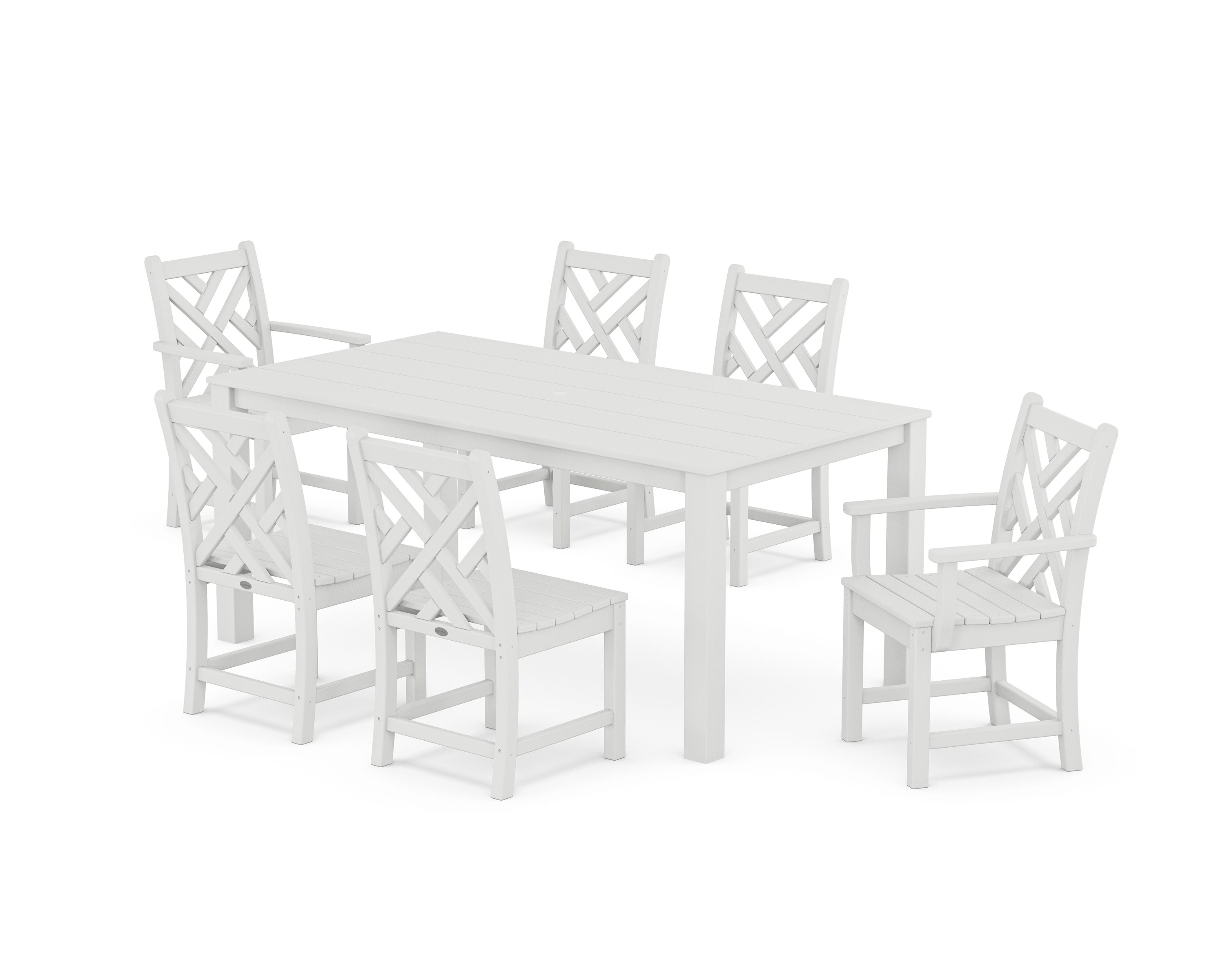 Chippendale 7-Piece Parsons Dining Set in White