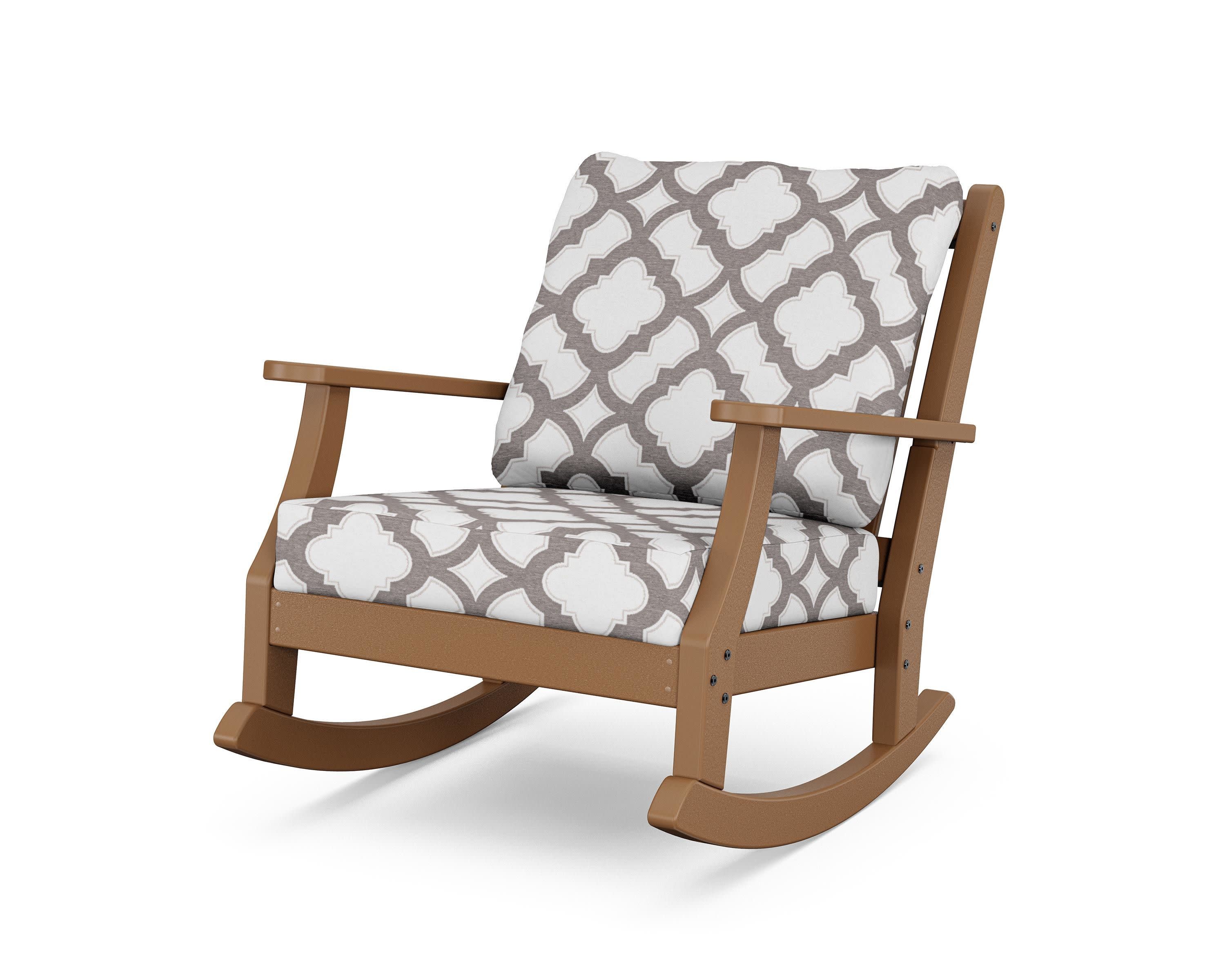 Wovendale Deep Seating Rocking Chair in Teak / Trellis Grey Mist