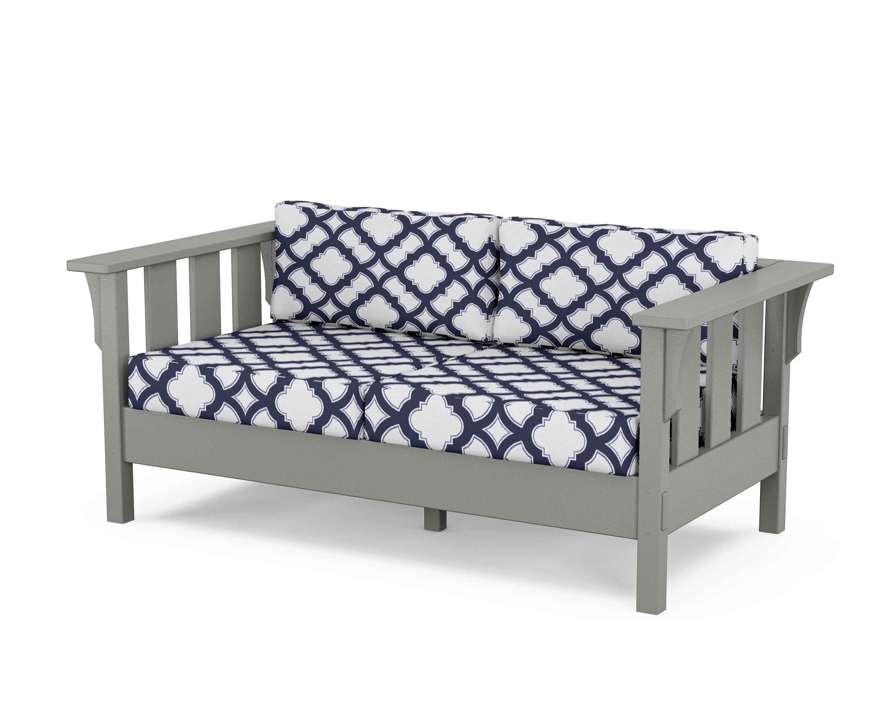 Acadia Deep Seating Loveseat in Slate Grey / Trellis Navy