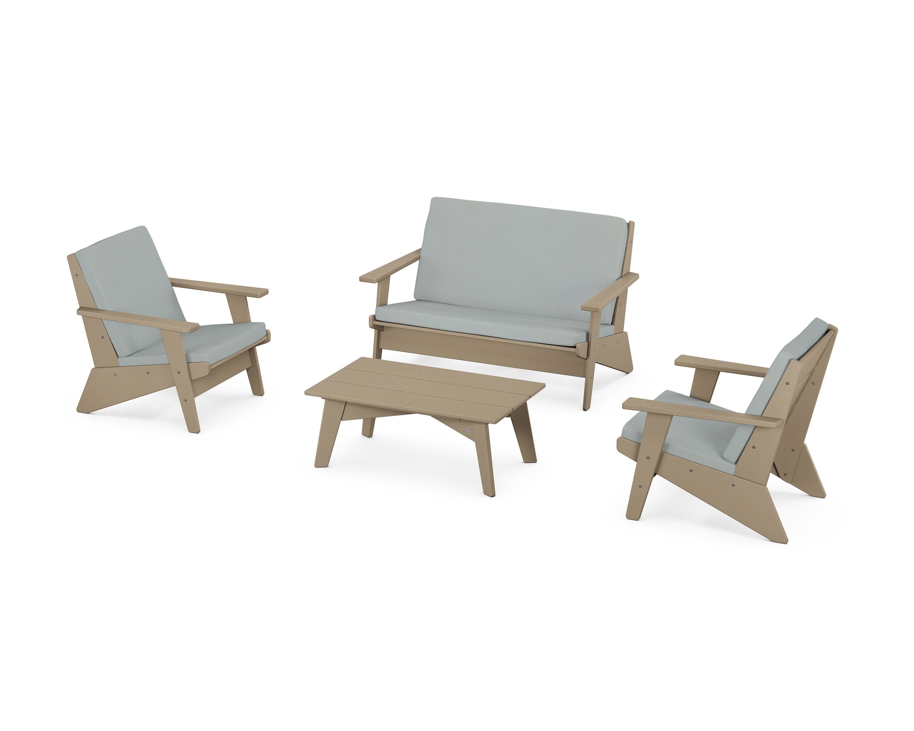 Riviera Modern Lounge 4-Piece Set in Vintage Sahara / Spa