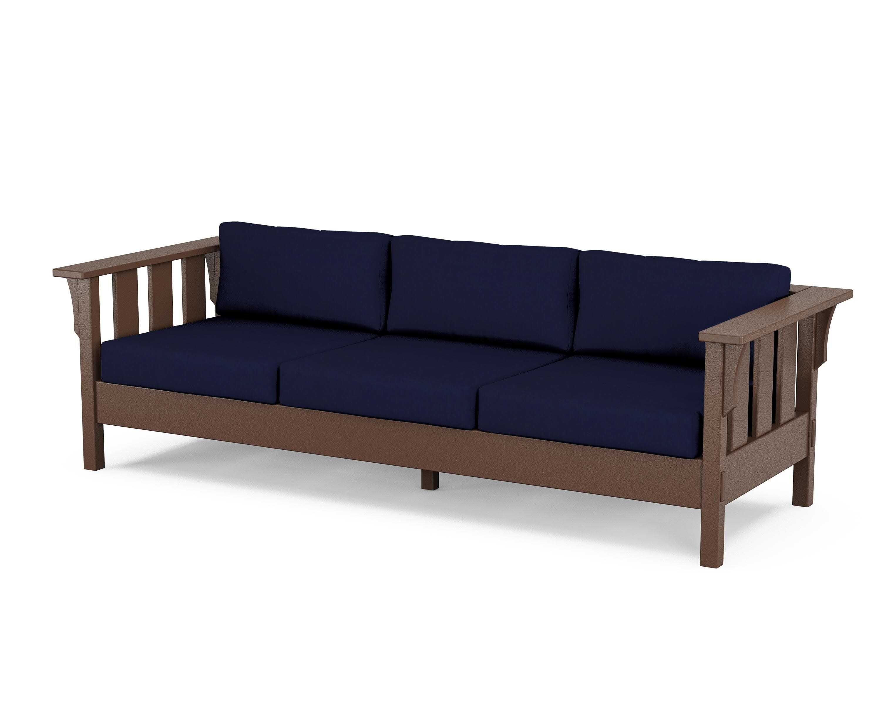 Acadia Deep Seating Sofa in Mahogany / Navy