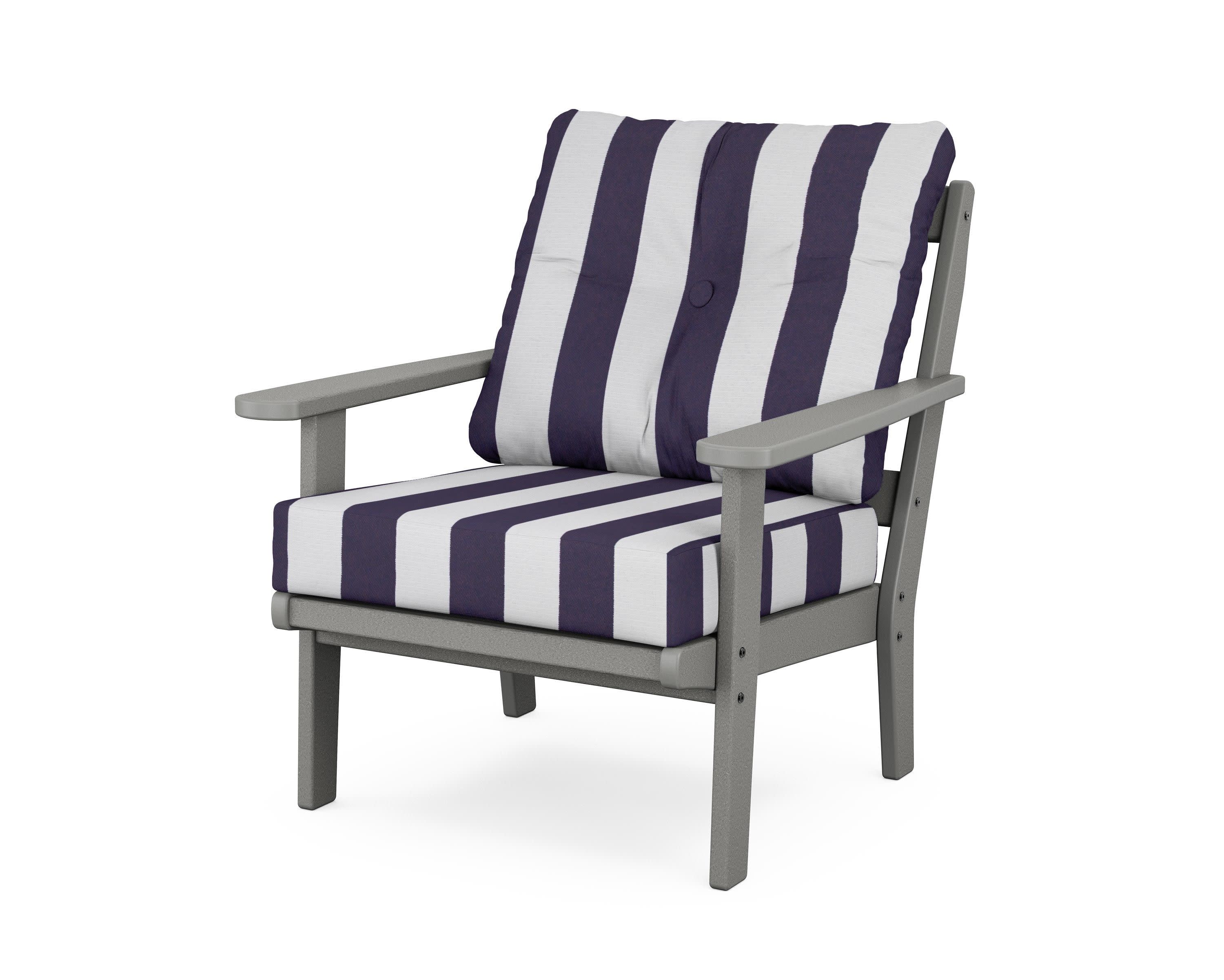 Mission Deep Seating Chair in Slate Grey / Cabana Stripe Navy