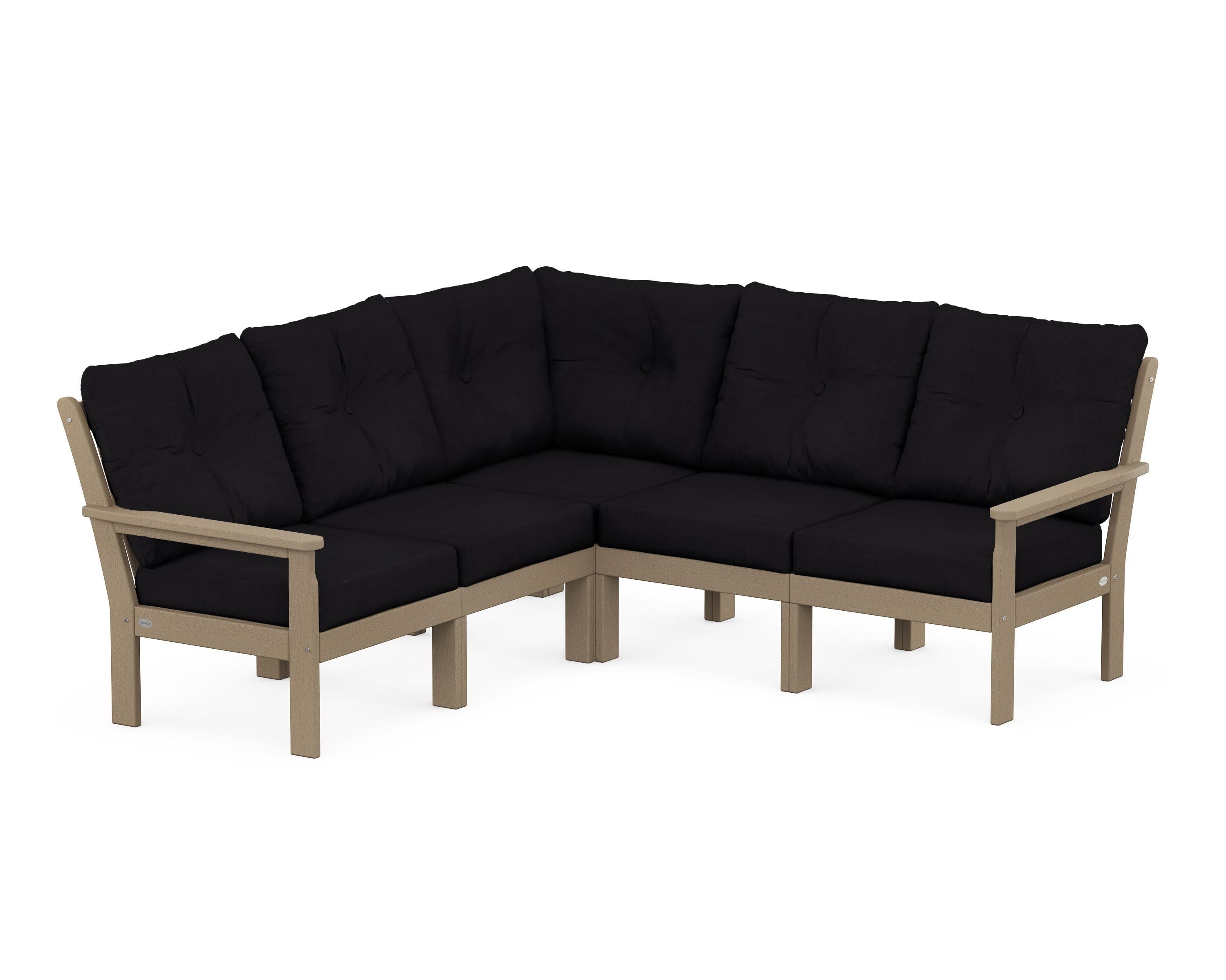 Vineyard 5-Piece Sectional in Vintage Sahara / Midnight Linen