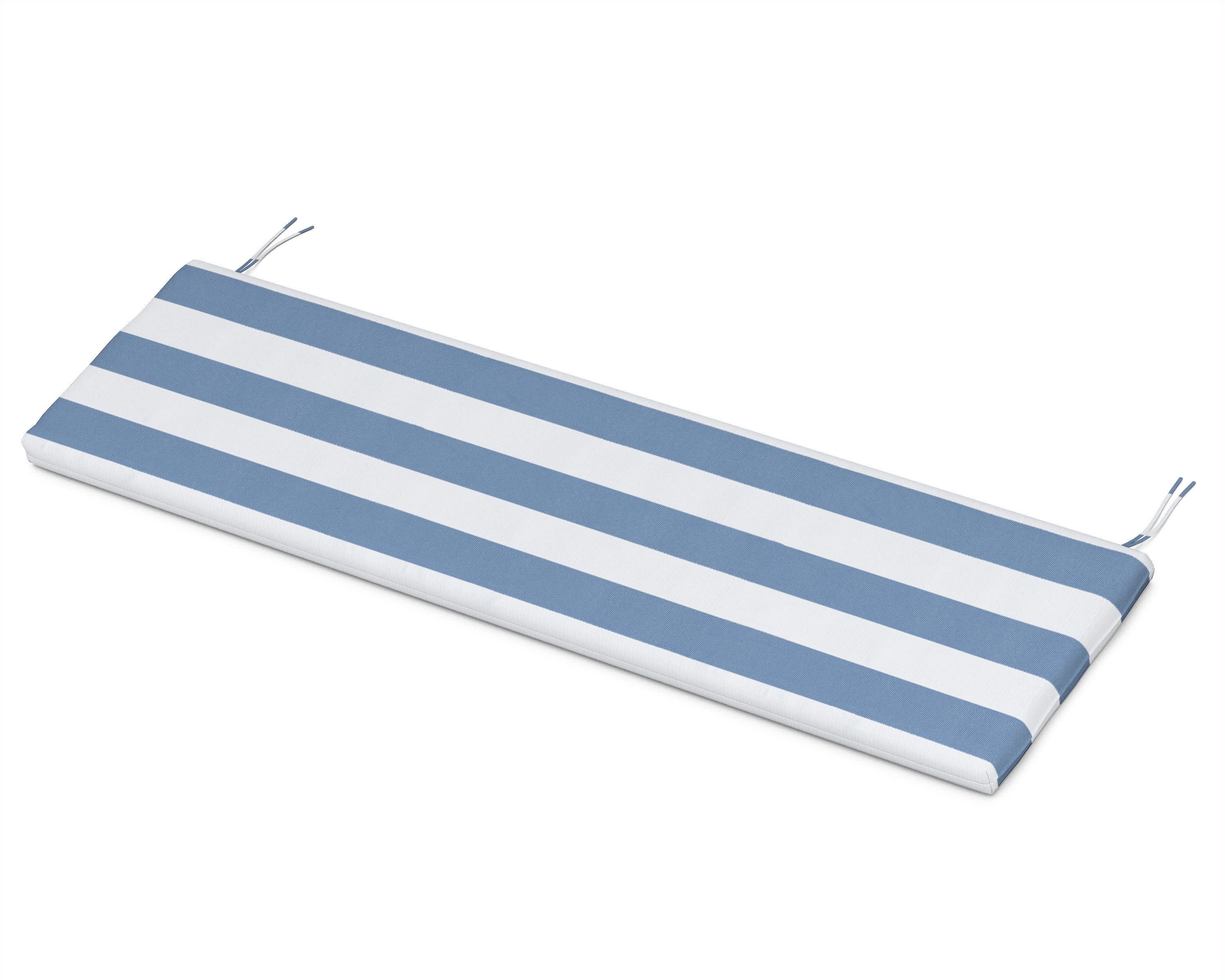 Bench Seat Cushion - 17.5"D x 57.5"W x 2.5"H in Cabana Stripe Sky Blue