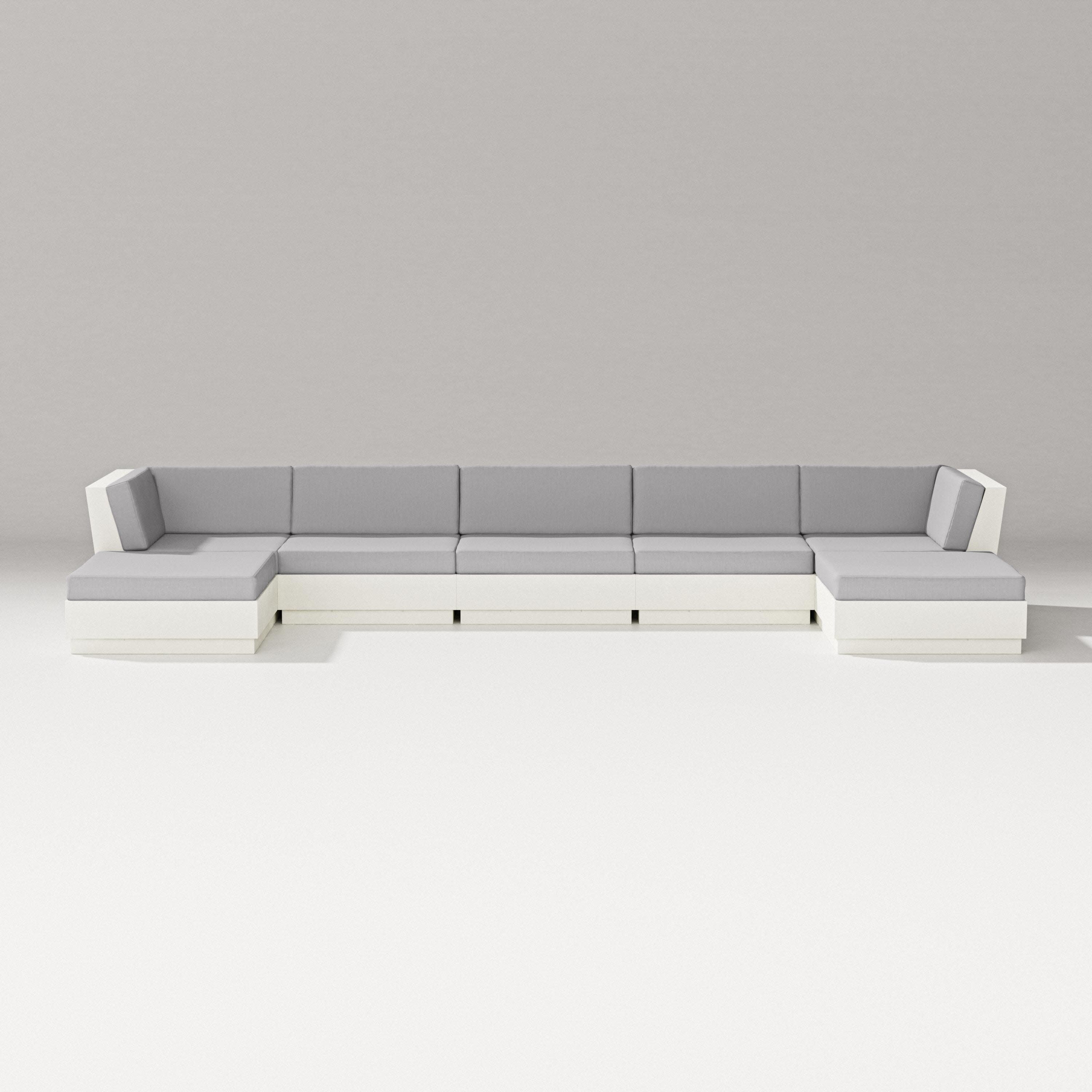 Elevate 7-Piece Double Chaise Sectional in Vintage White / Granite
