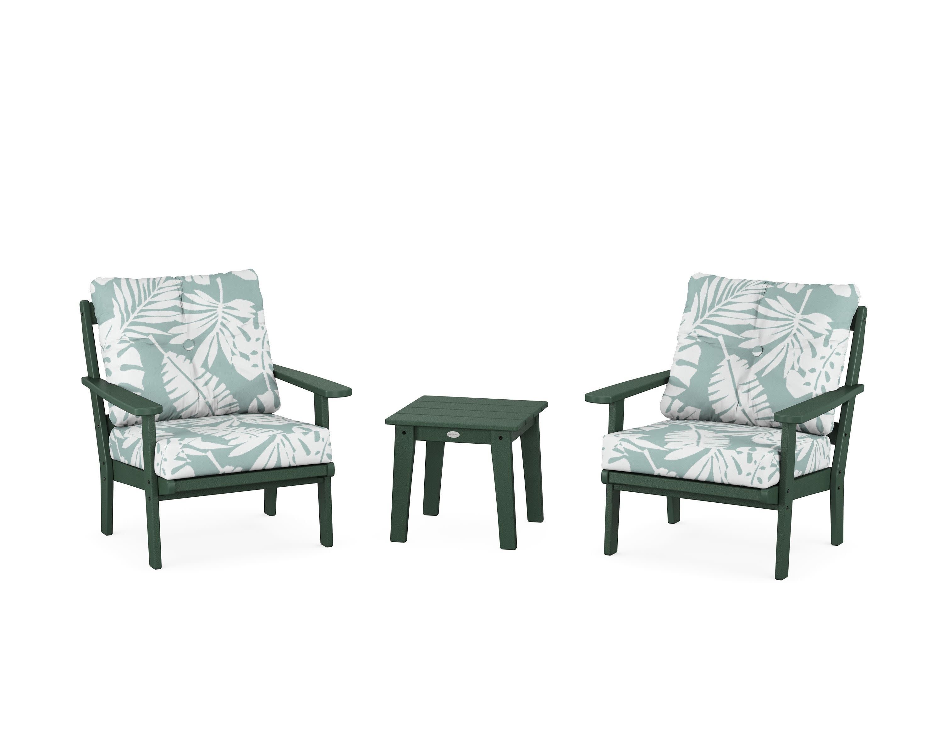 Mission 3-Piece Deep Seating Set in Green / Leaf Glacier Spa
