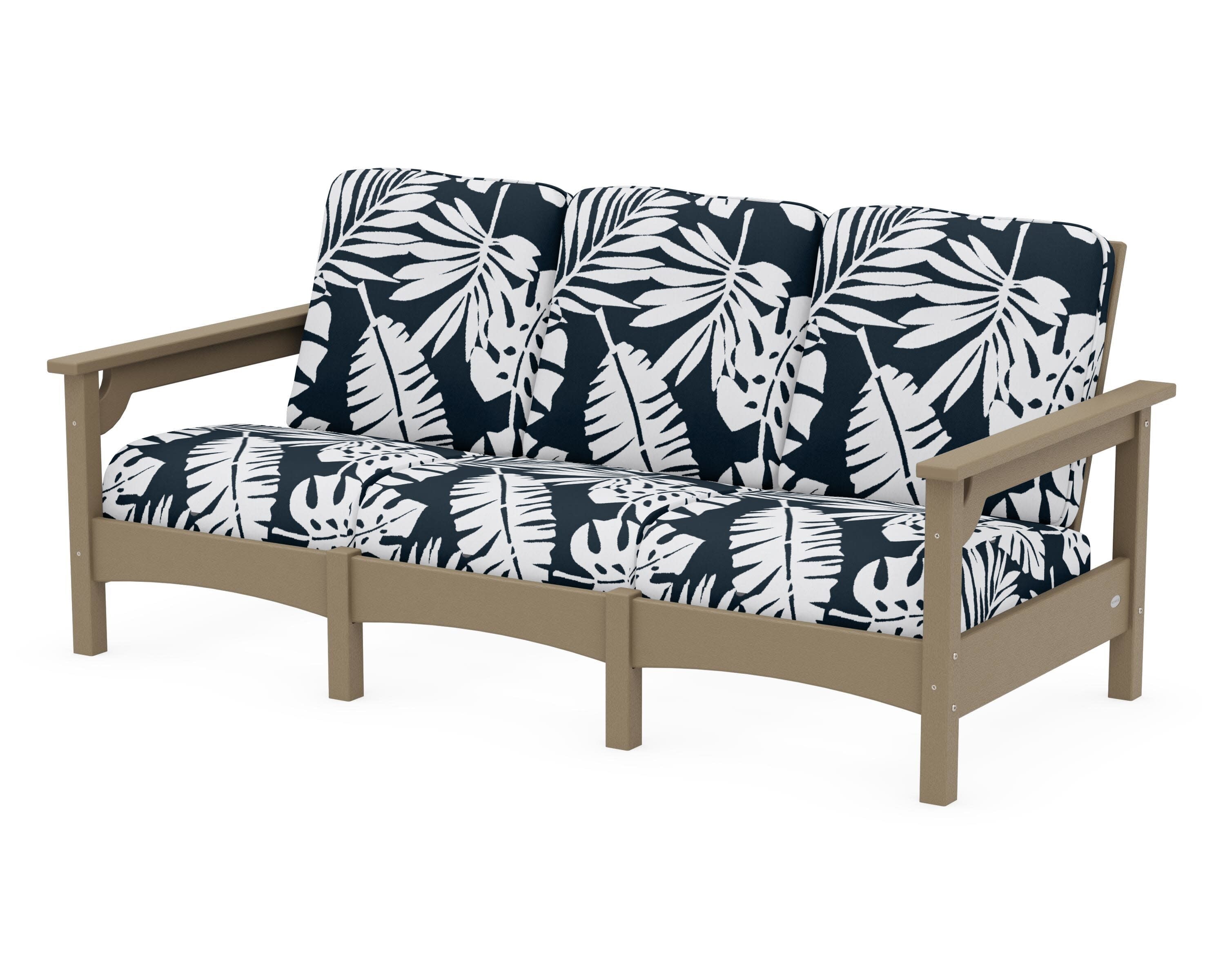 Club Sofa in Vintage Sahara / Leaf Marine Indigo