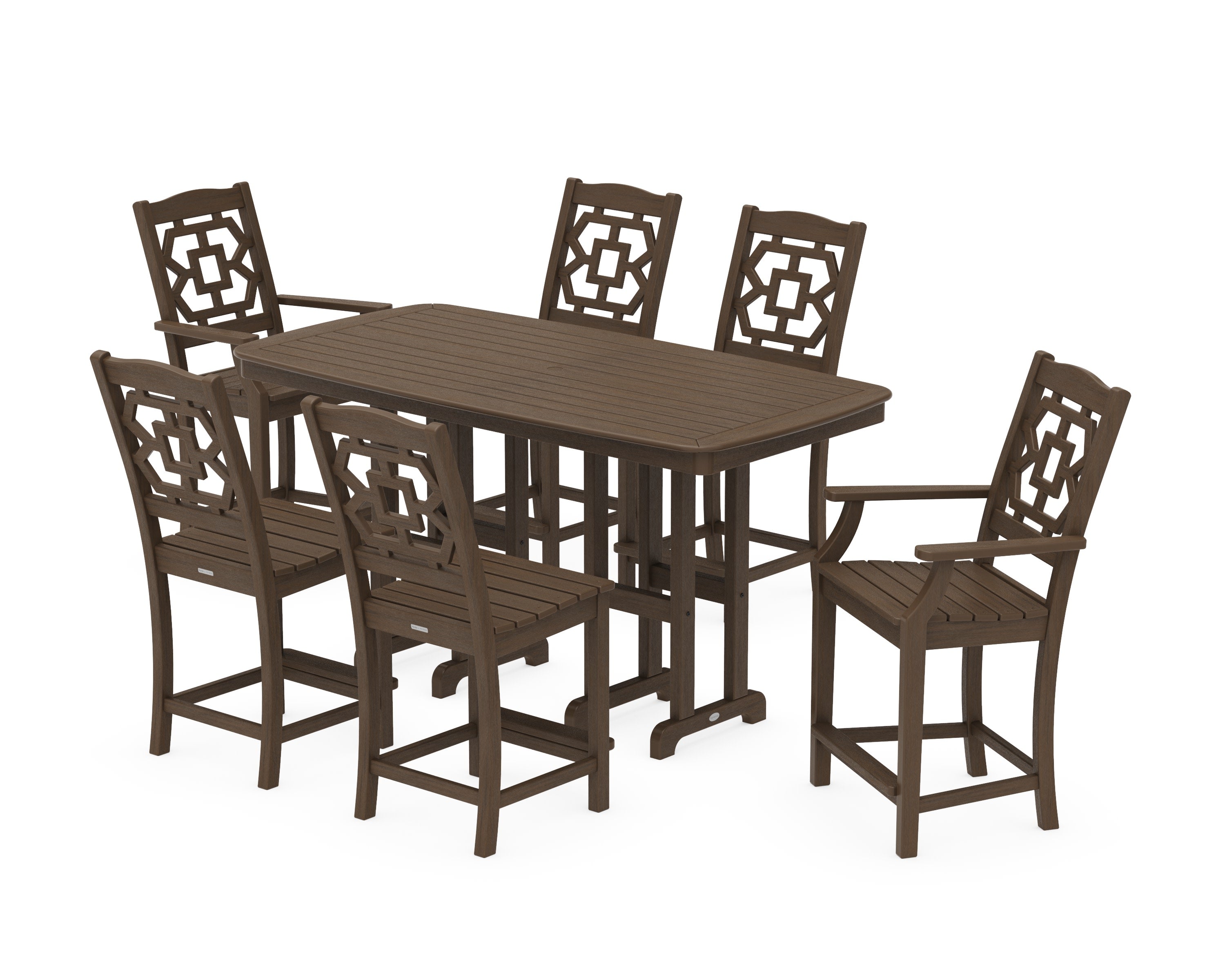Chinoiserie 7-Piece Counter Set in Kona