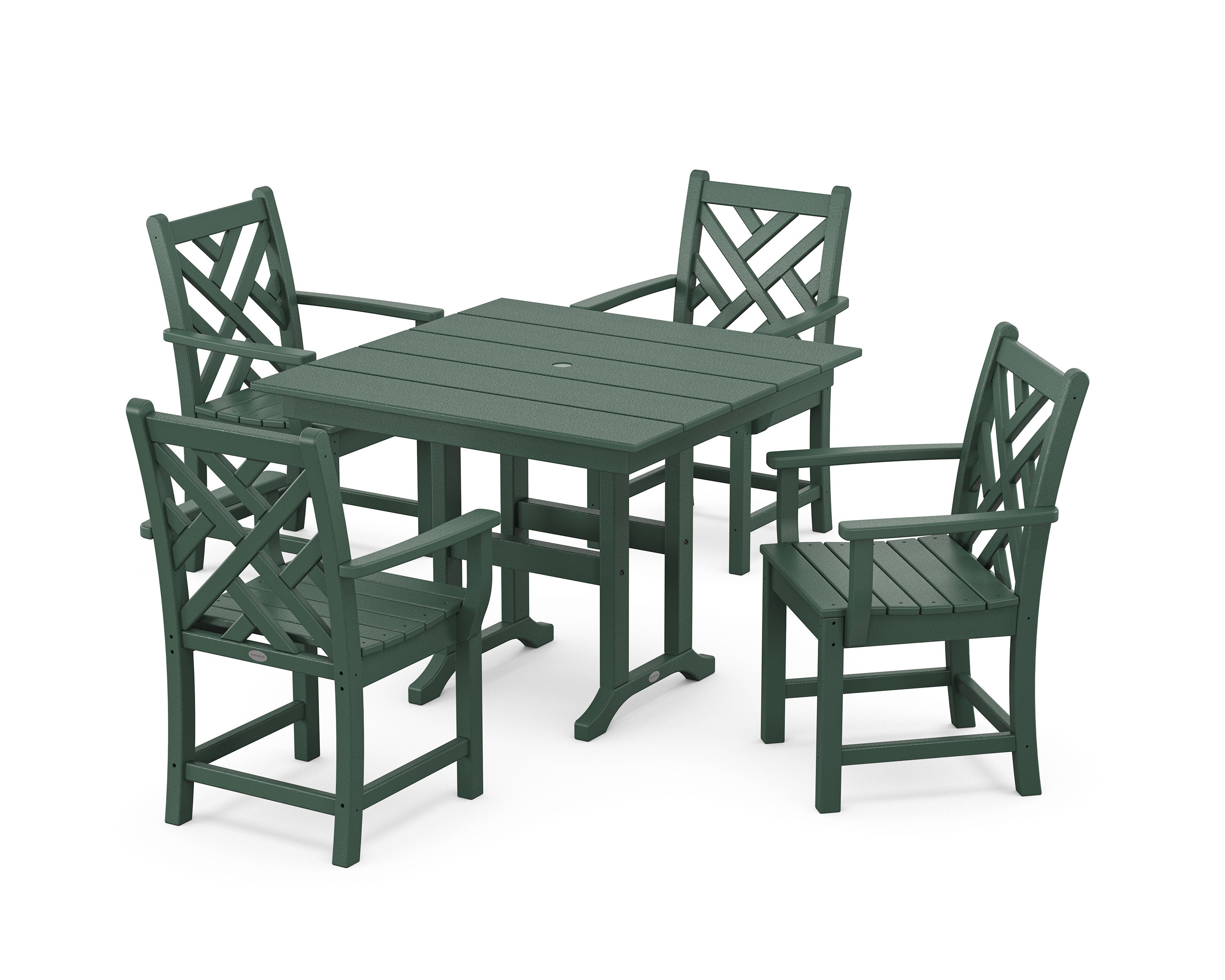 Chippendale 5-Piece Farmhouse Dining Set in Green