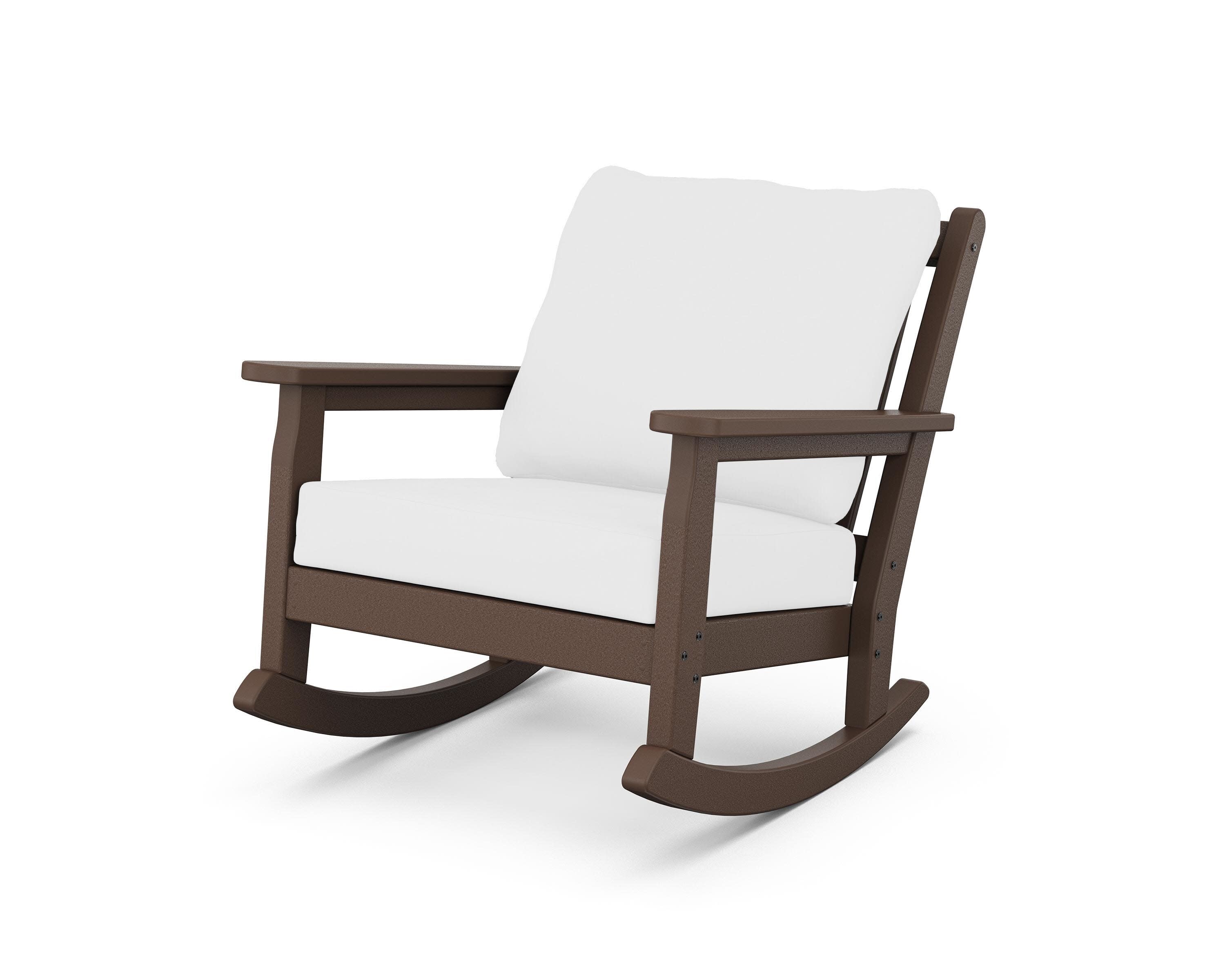 Chippendale Deep Seating Rocking Chair in Mahogany / Natural