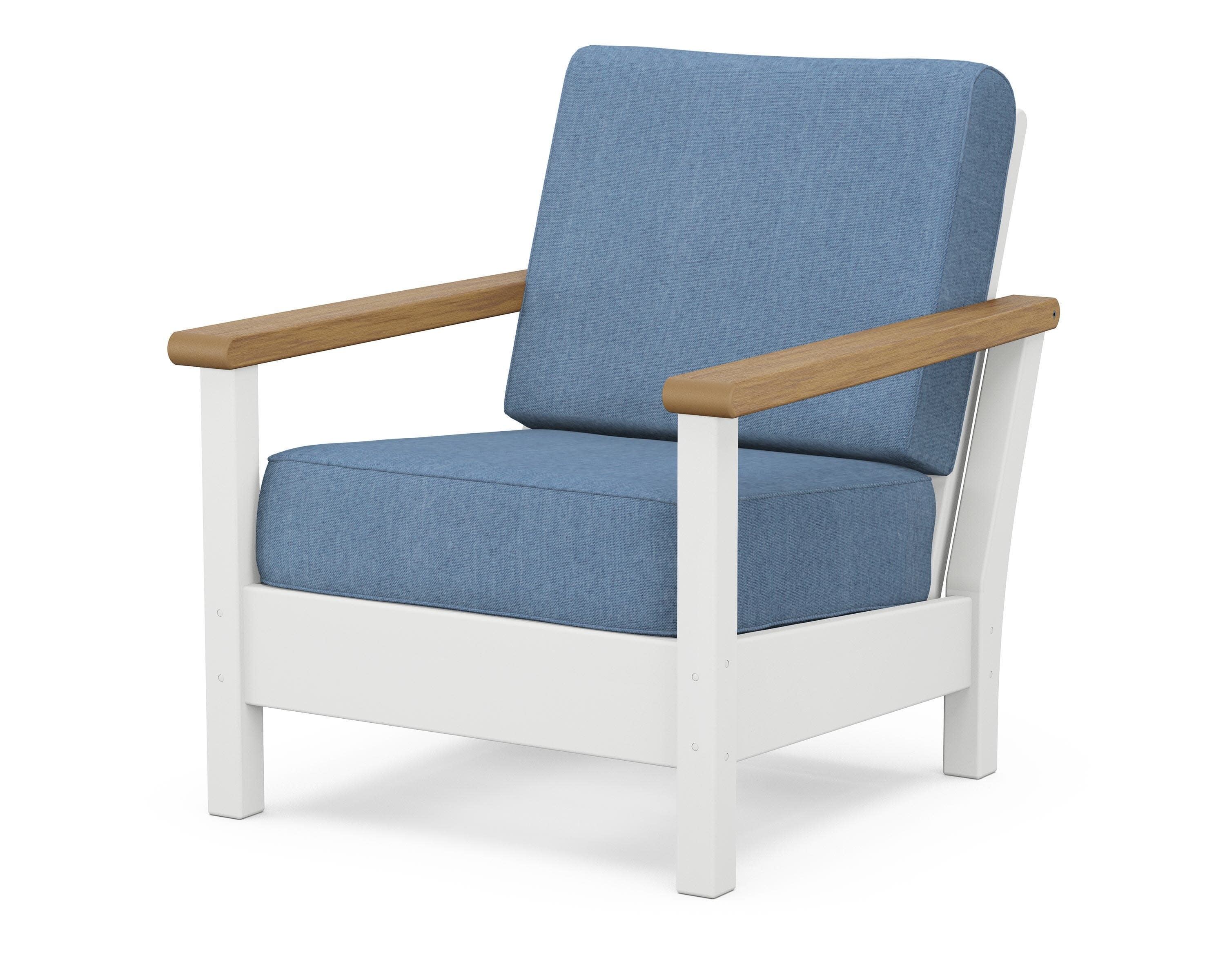 Harbour Deep Seating Chair in White / Natural / Sky Blue