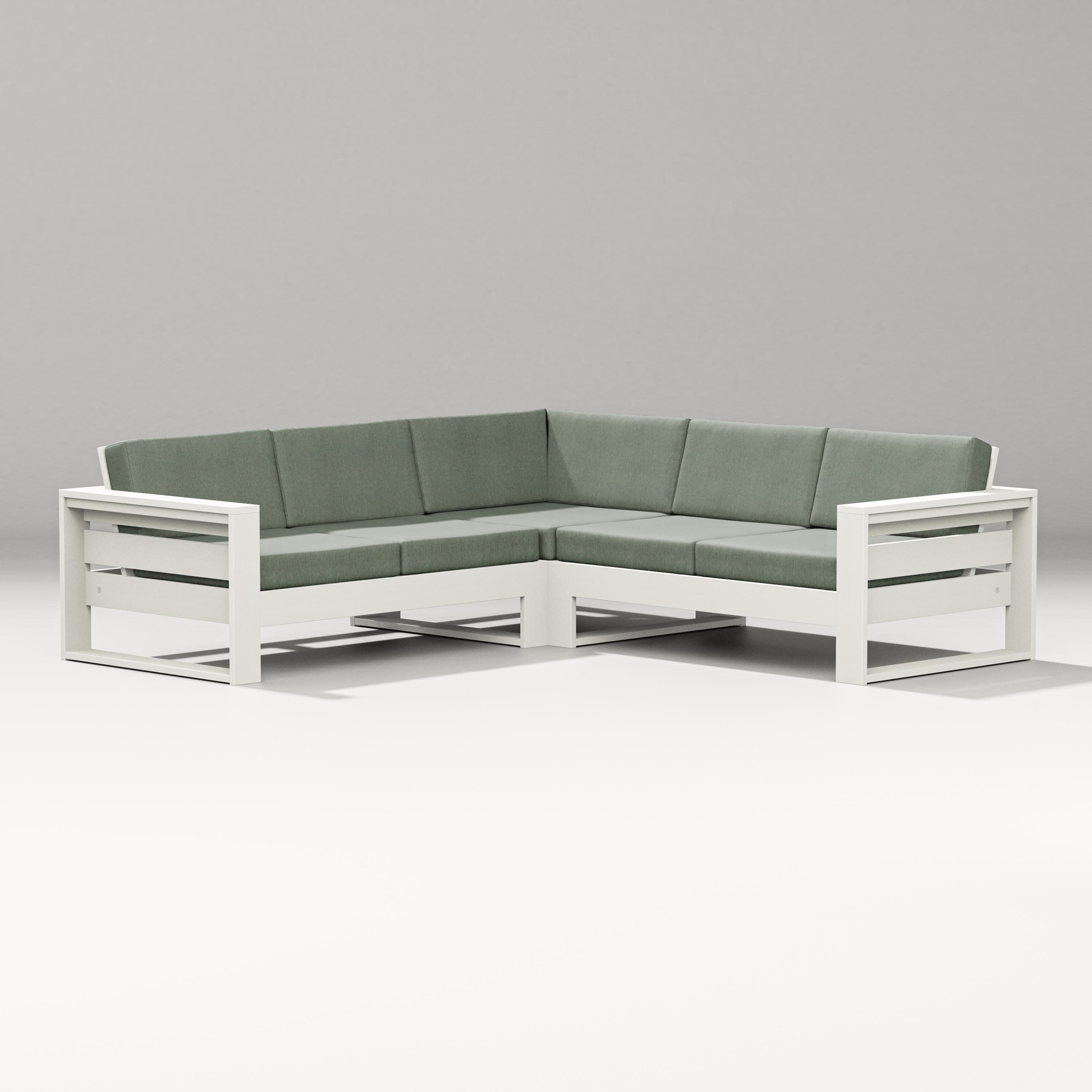 Latitude Corner Sectional in Vintage White / Cast Sage