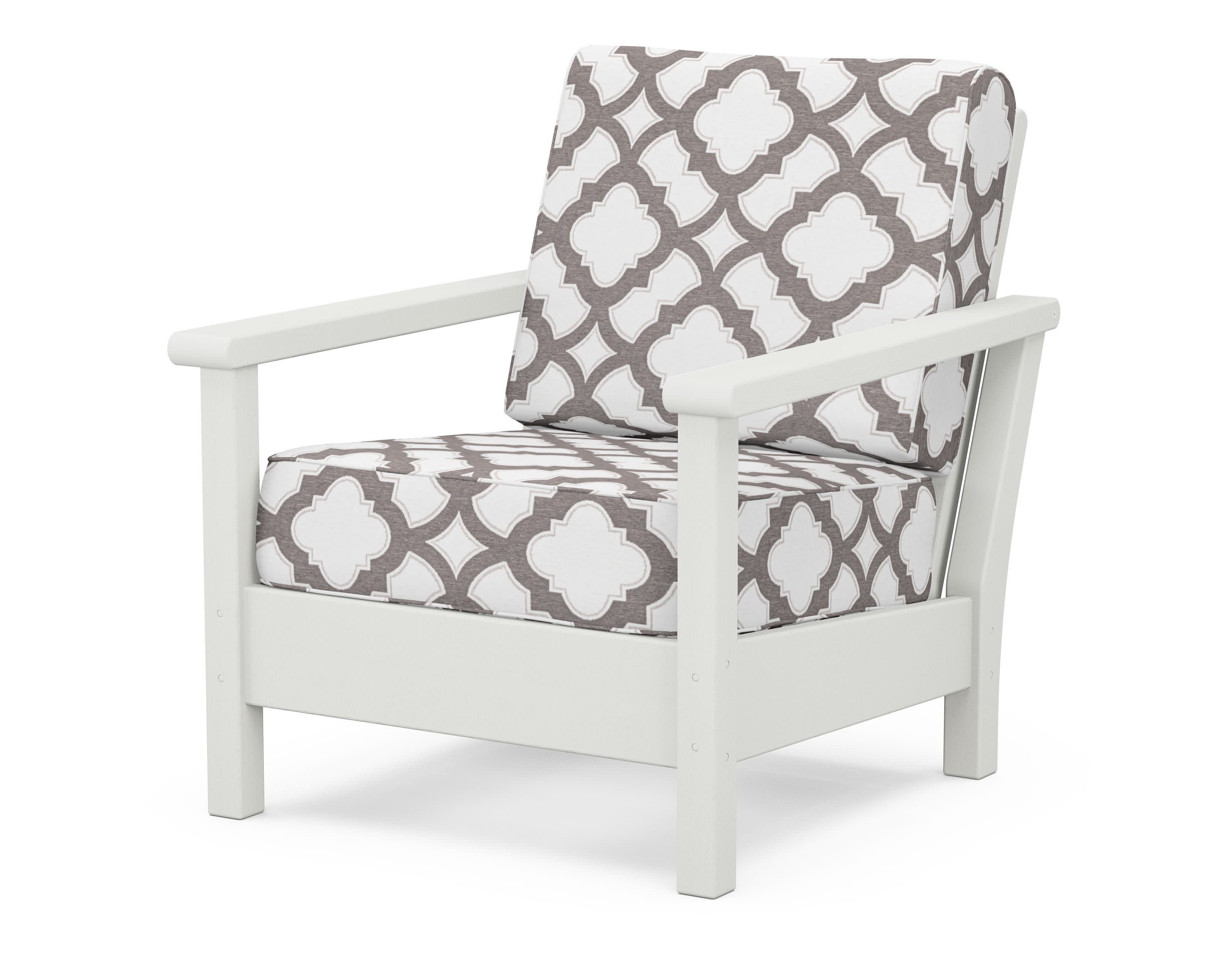 Harbour Deep Seating Chair in Vintage White / Trellis Grey Mist