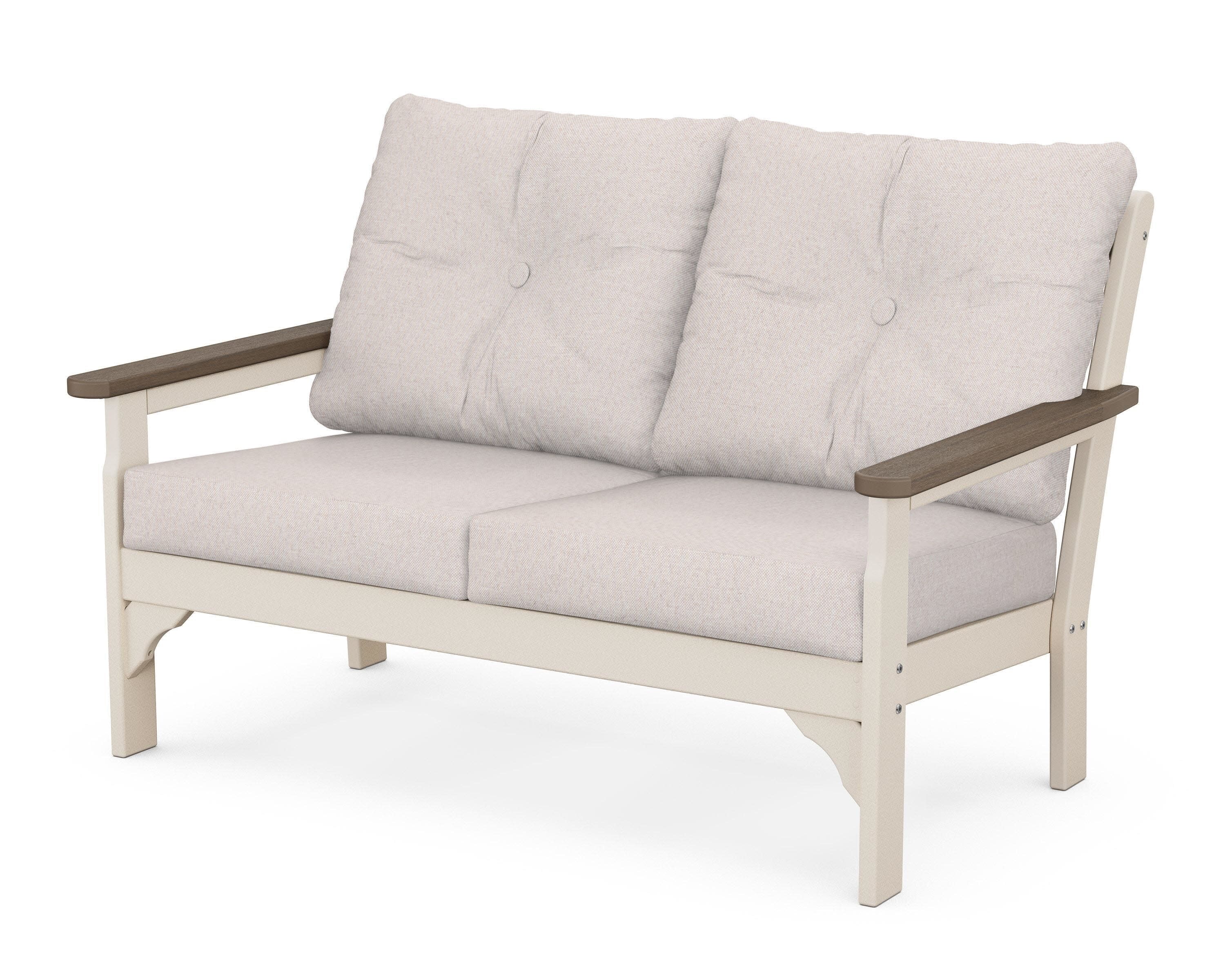 Vineyard Deep Seating Loveseat in Sand / Kona / Dune Burlap